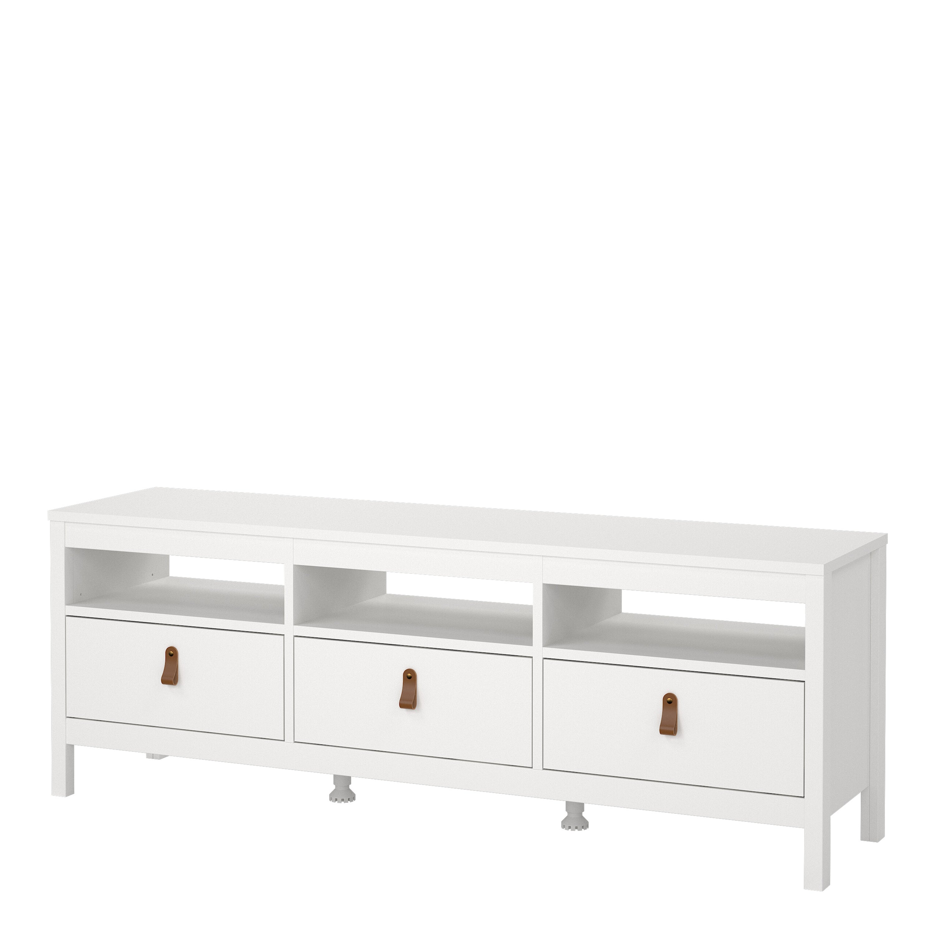 Barcelona Tv Unit 3 Drawers in White – FTG, view 3