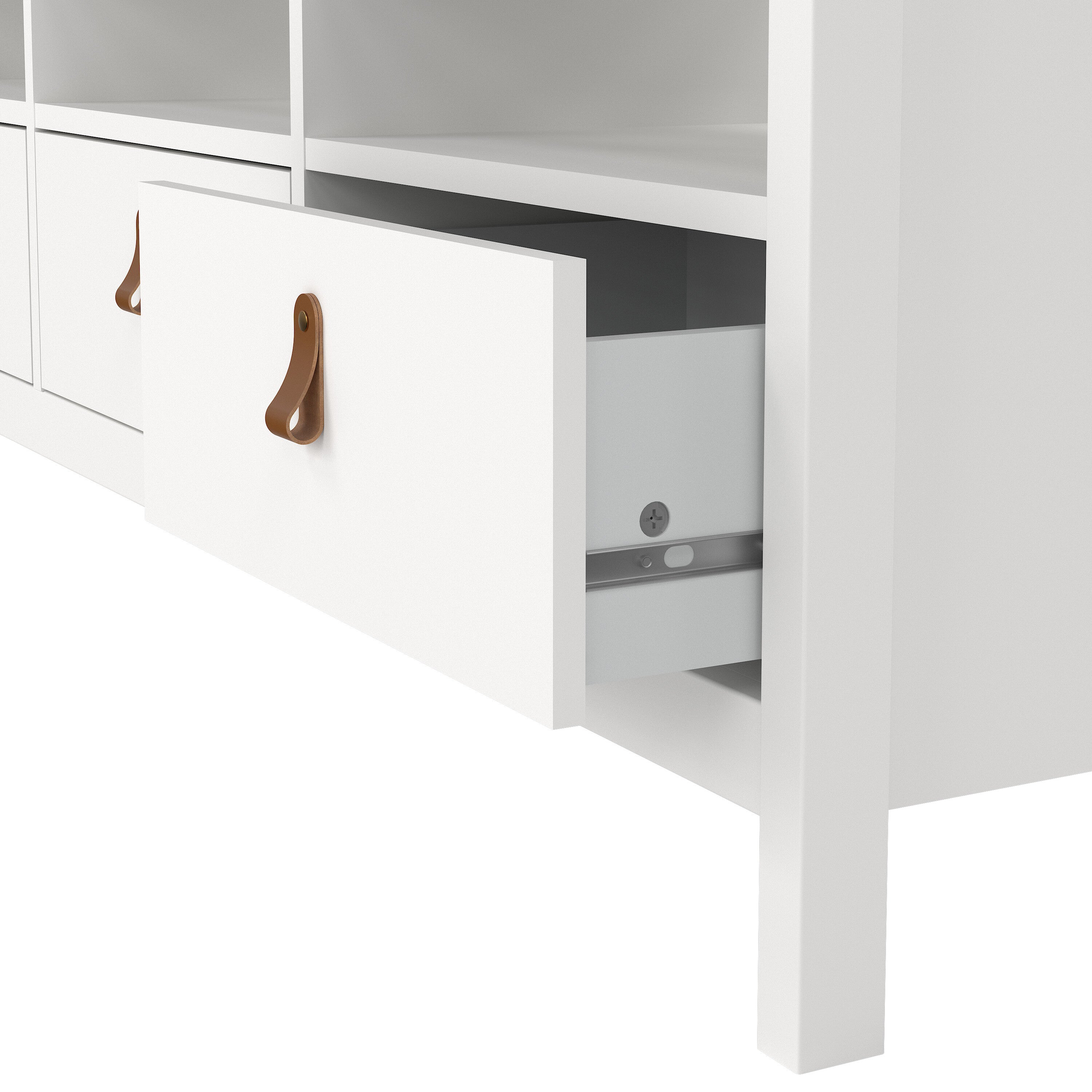 Barcelona Tv Unit 3 Drawers in White – FTG, view 7