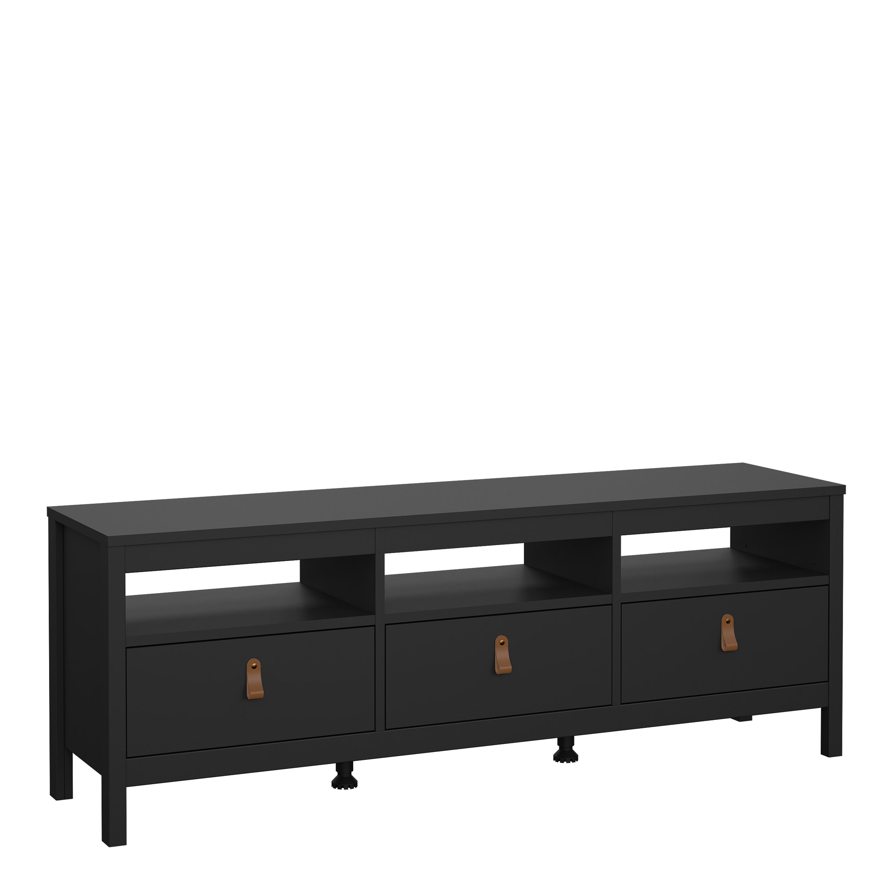 Barcelona TV Unit 3 Drawers in Matt Black – FTG