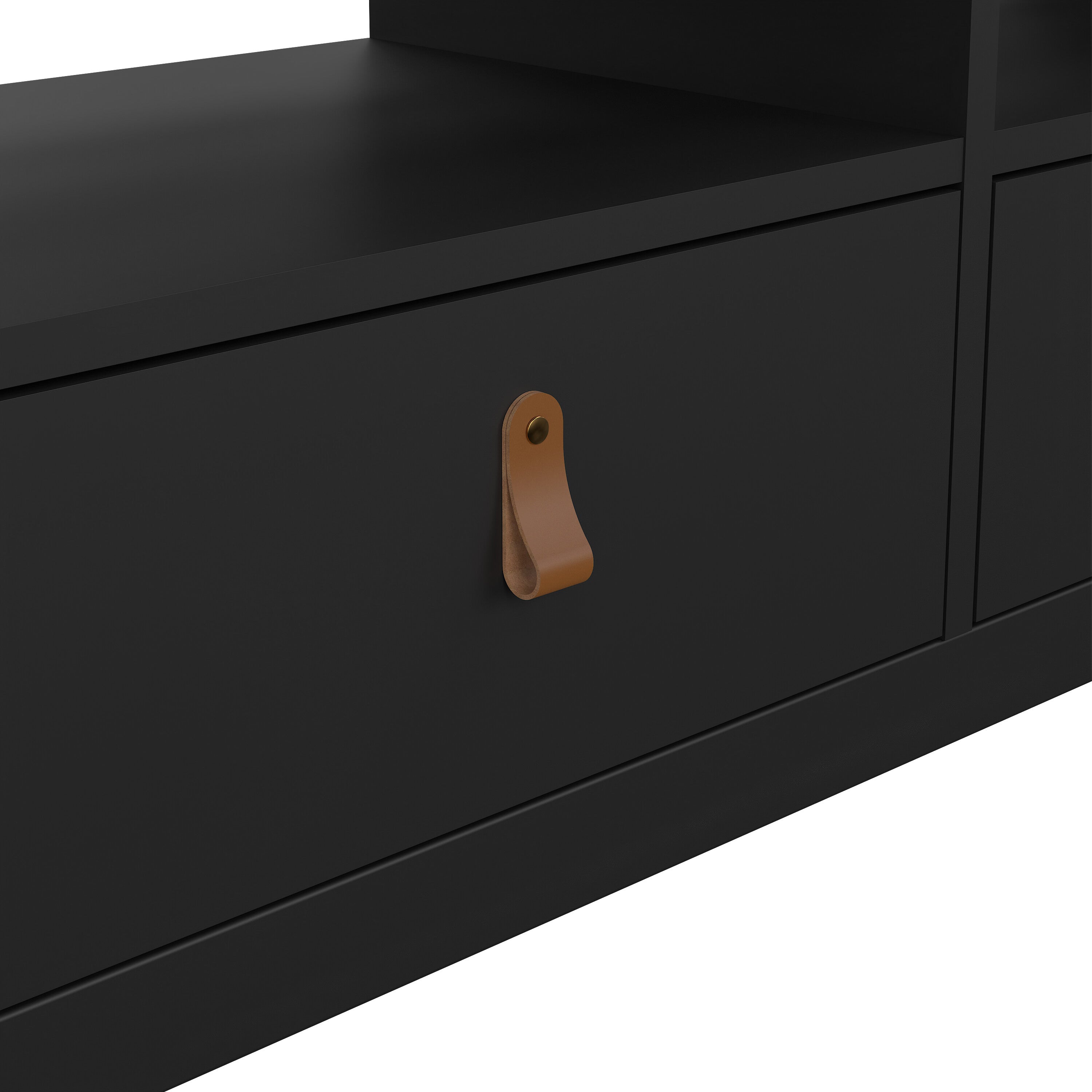 Barcelona TV Unit 3 Drawers in Matt Black – FTG, view 8