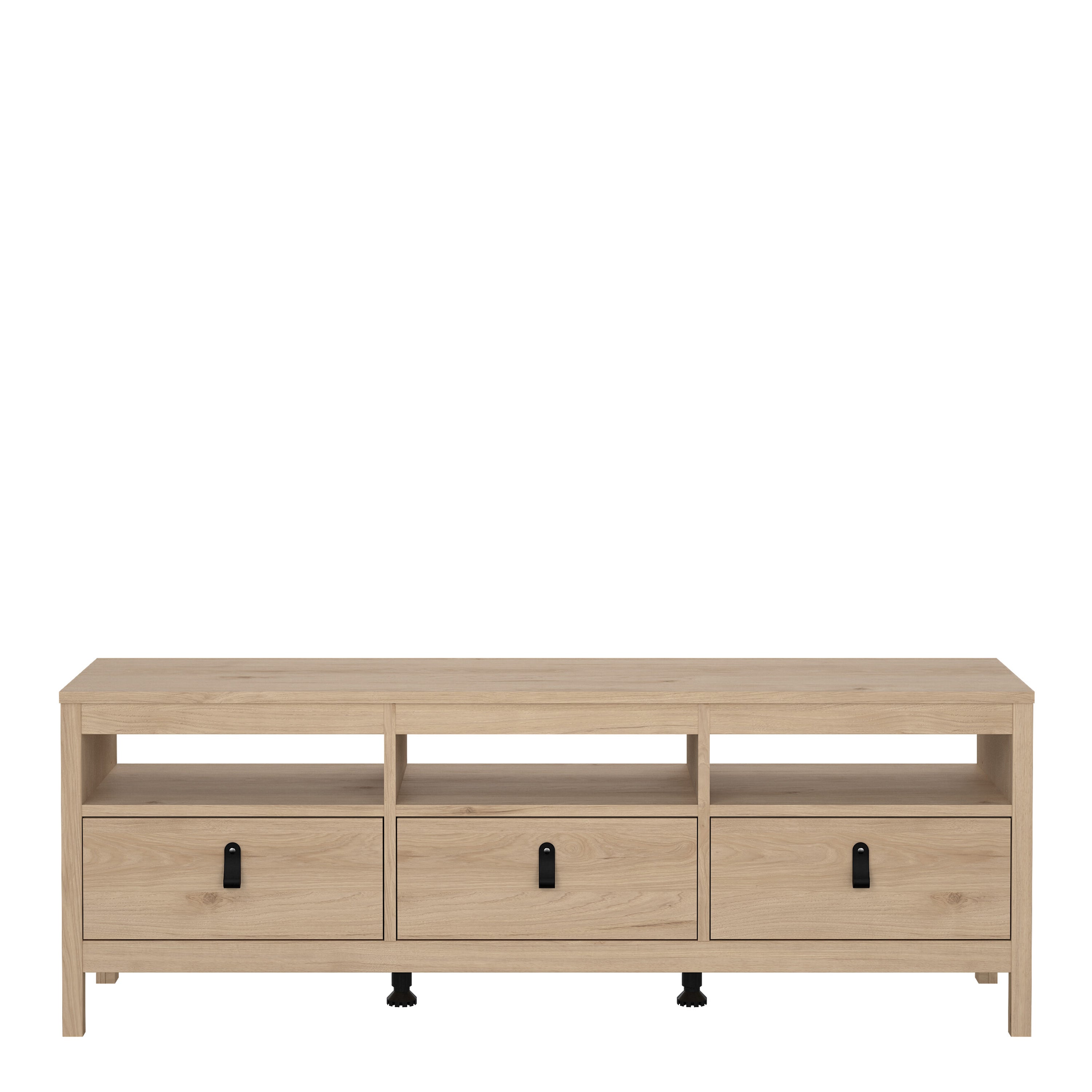 Barcelona TV-Unit 3 Drawers in Jackson Hickory Oak – FTG, view 2
