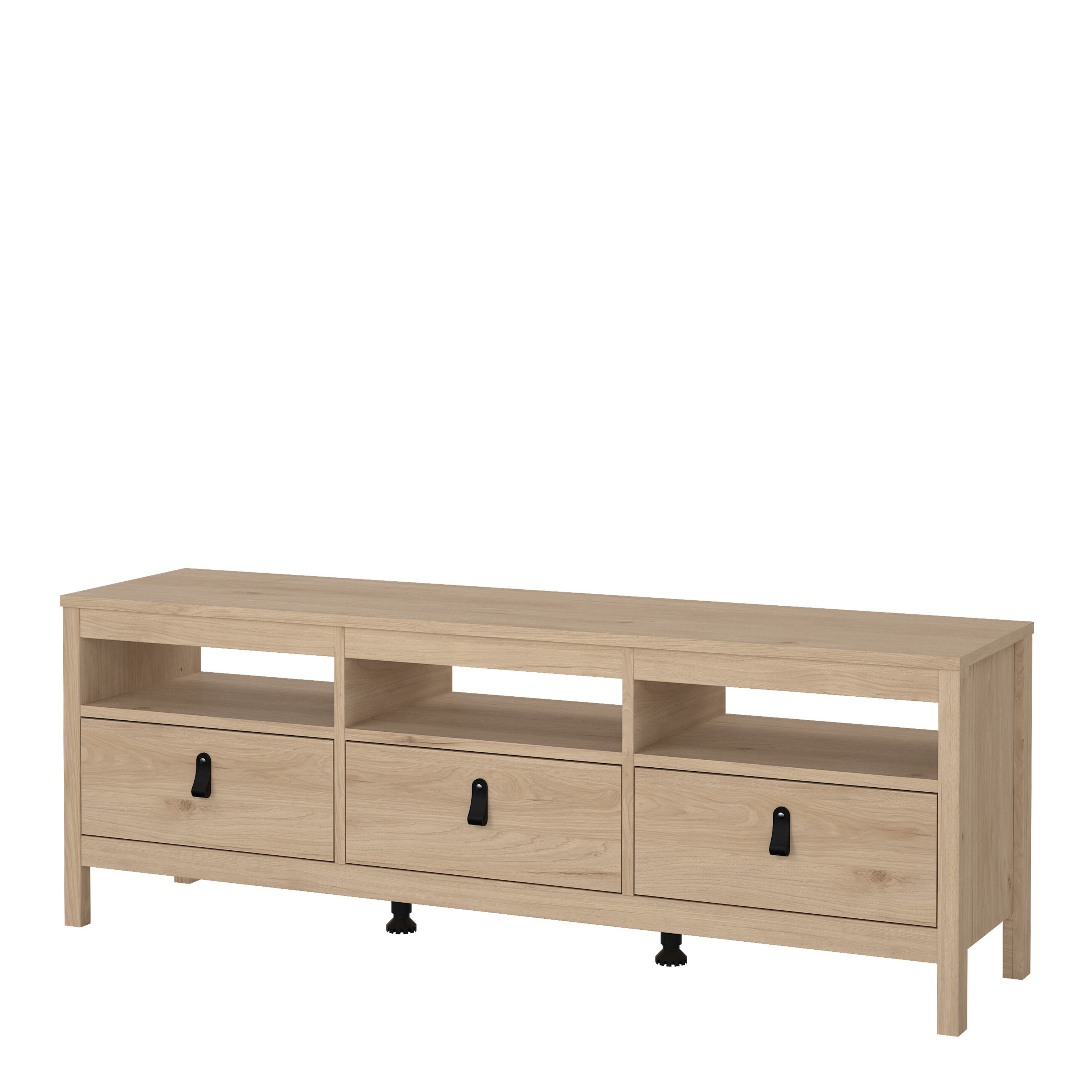 Barcelona TV-Unit 3 Drawers in Jackson Hickory Oak – FTG, view 3
