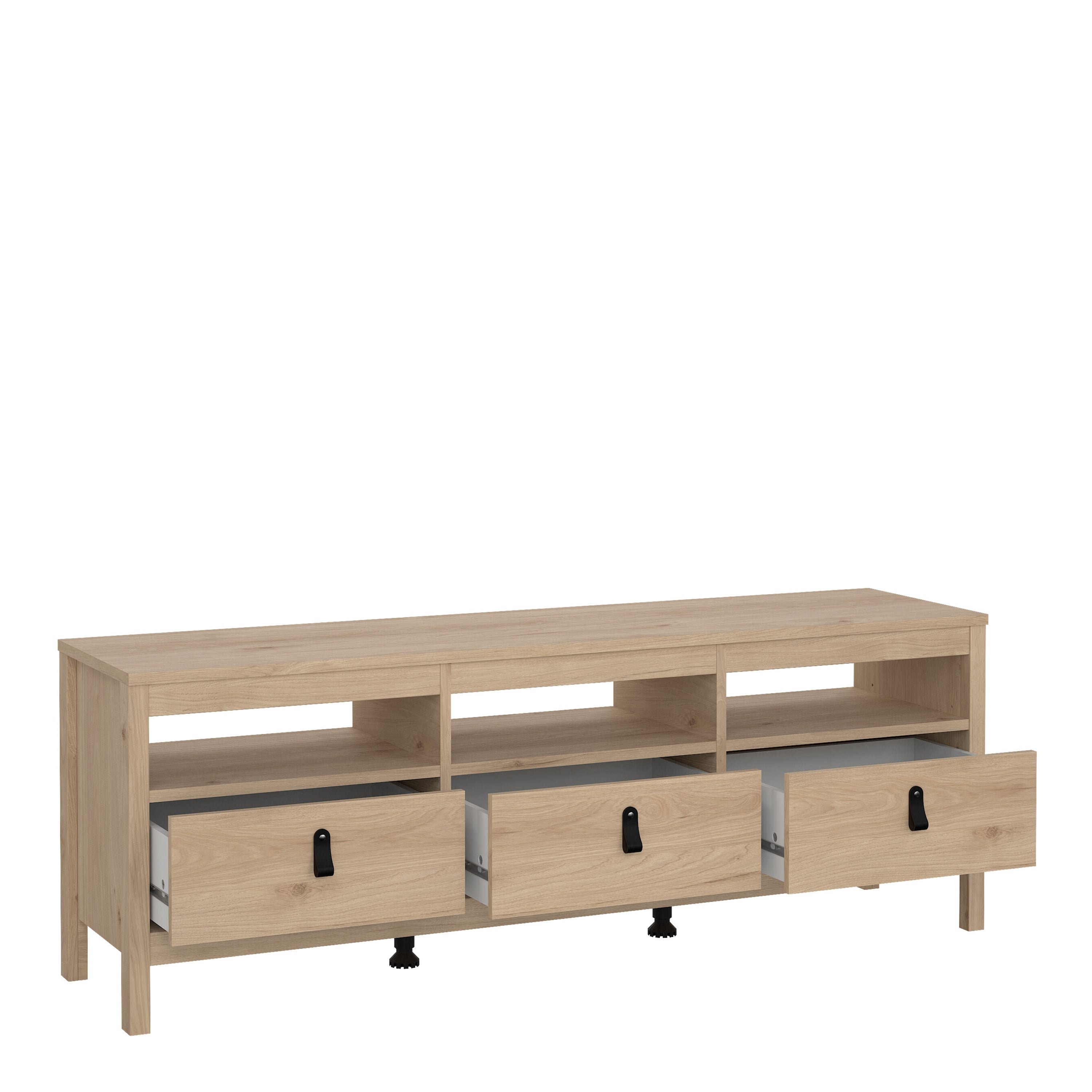 Barcelona TV-Unit 3 Drawers in Jackson Hickory Oak – FTG, view 5