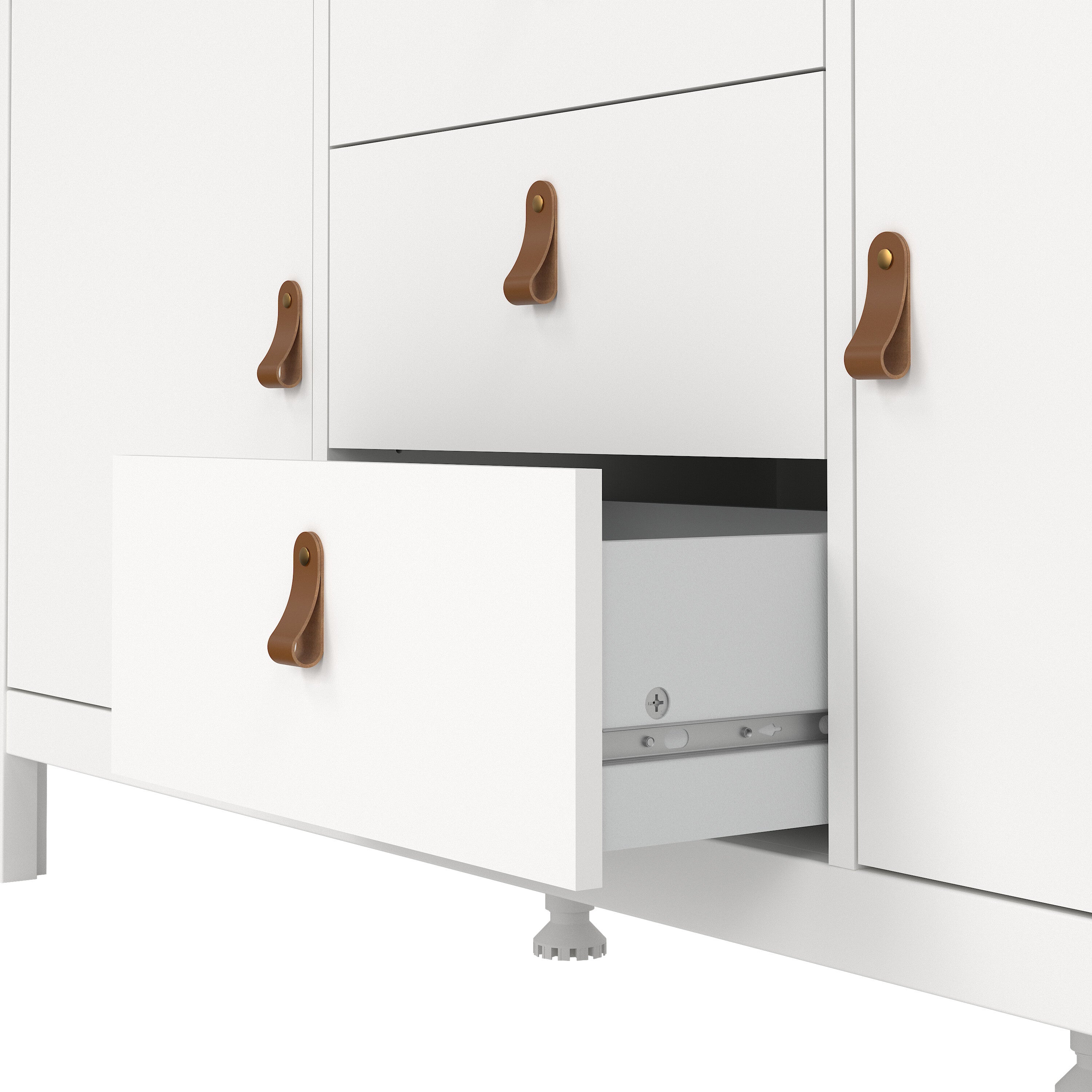 Barcelona Sideboard 2 Doors 3 Drawers in White – FTG, view 7