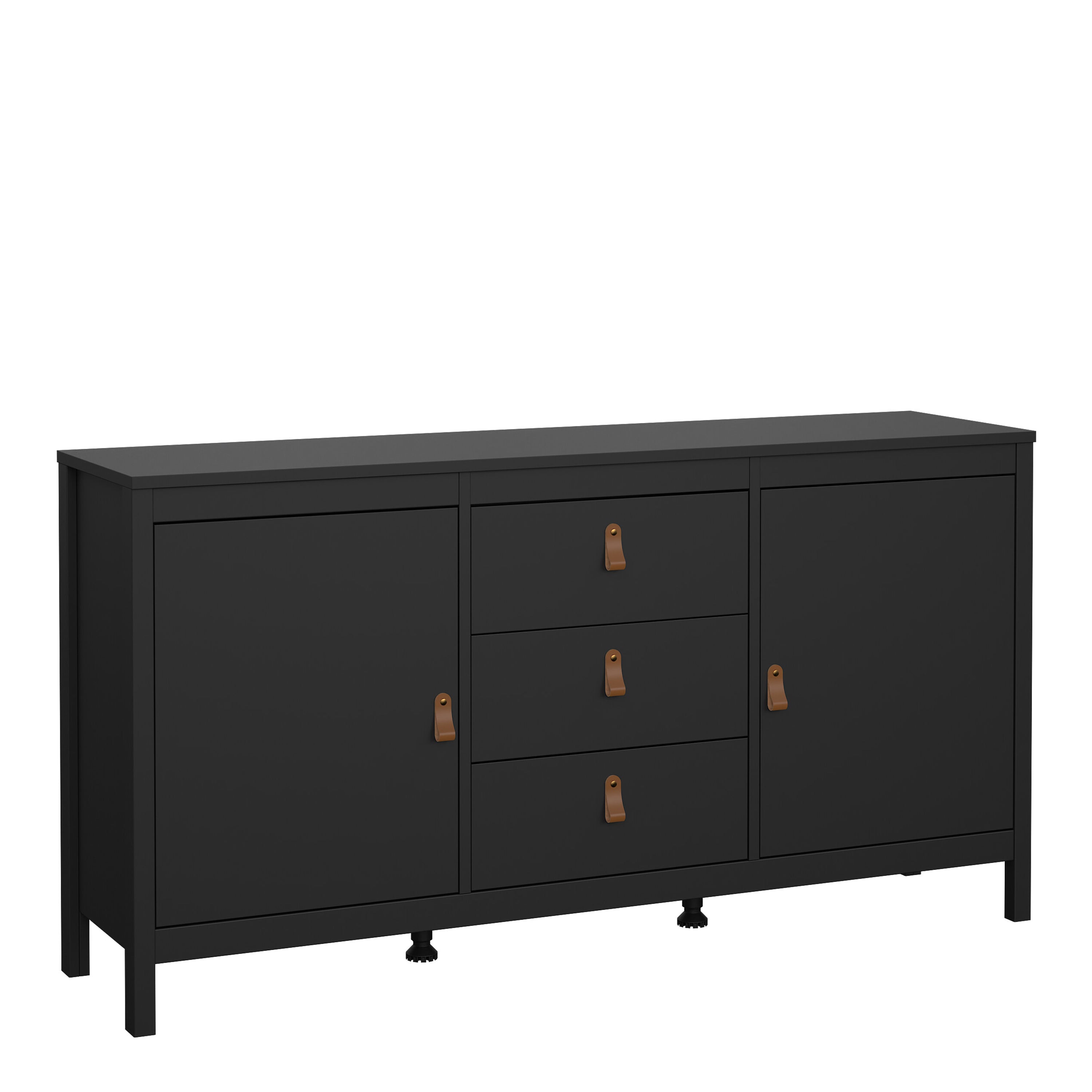 Barcelona Sideboard 2 Doors 3 Drawers in Matt Black – FTG