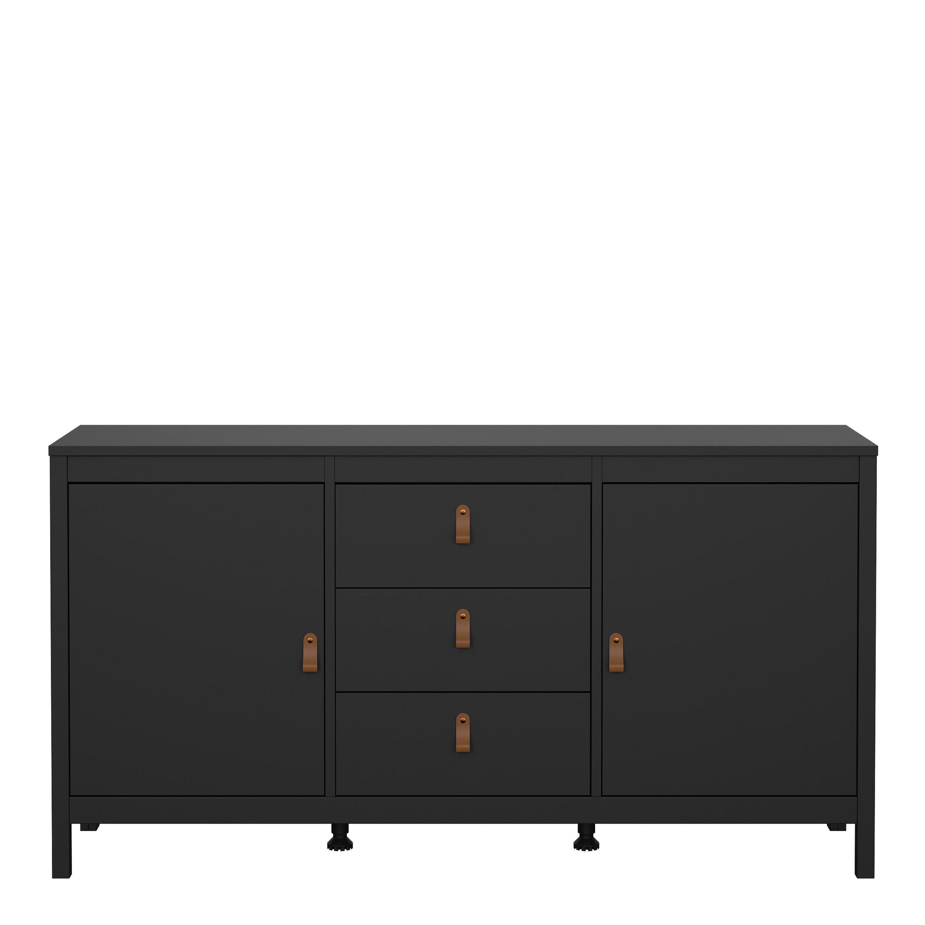 Barcelona Sideboard 2 Doors 3 Drawers in Matt Black – FTG, view 2