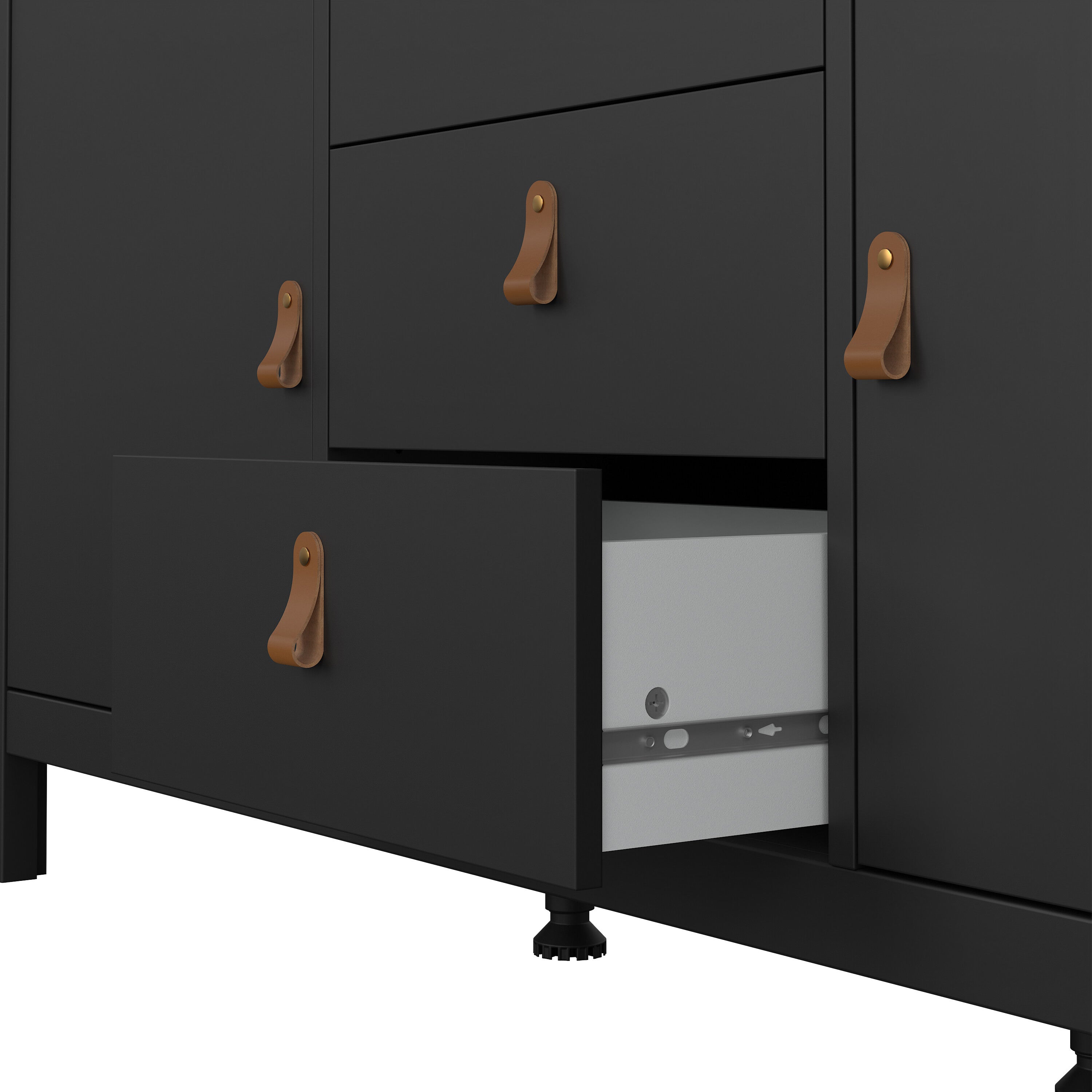 Barcelona Sideboard 2 Doors 3 Drawers in Matt Black – FTG, view 8