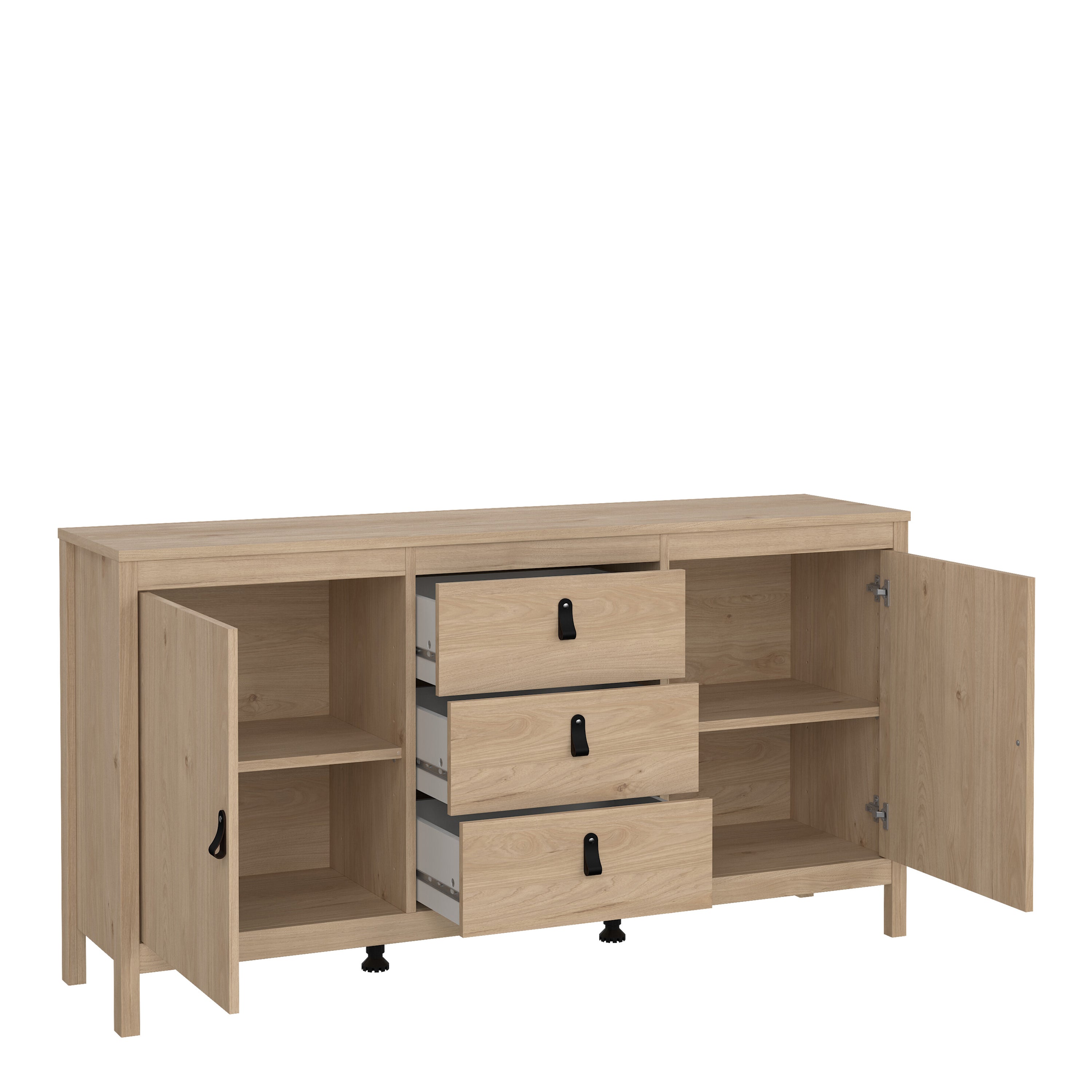 Barcelona Sideboard 2 Doors + 3 Drawers in Jackson Hickory Oak – FTG, view 5