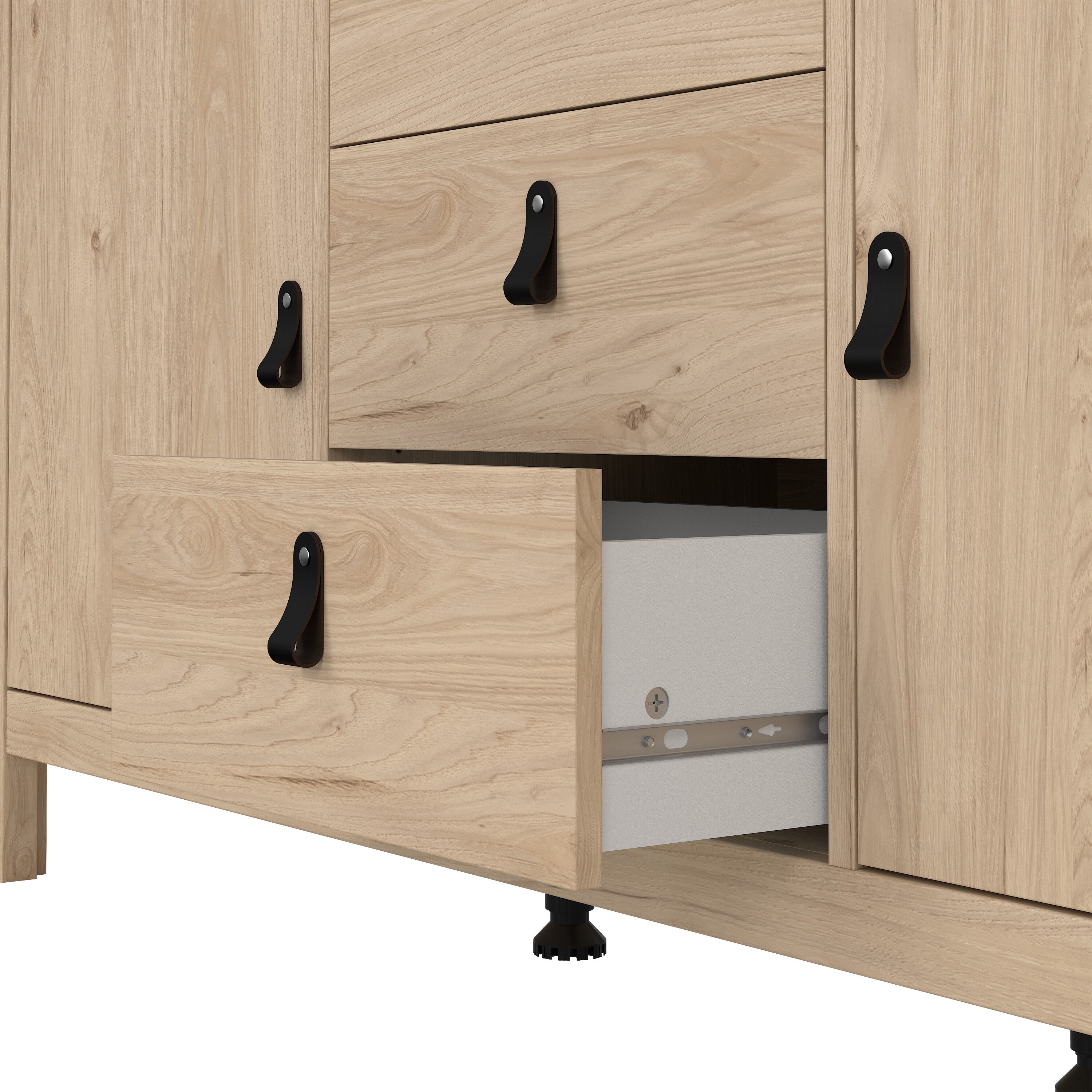 Barcelona Sideboard 2 Doors + 3 Drawers in Jackson Hickory Oak – FTG, view 9