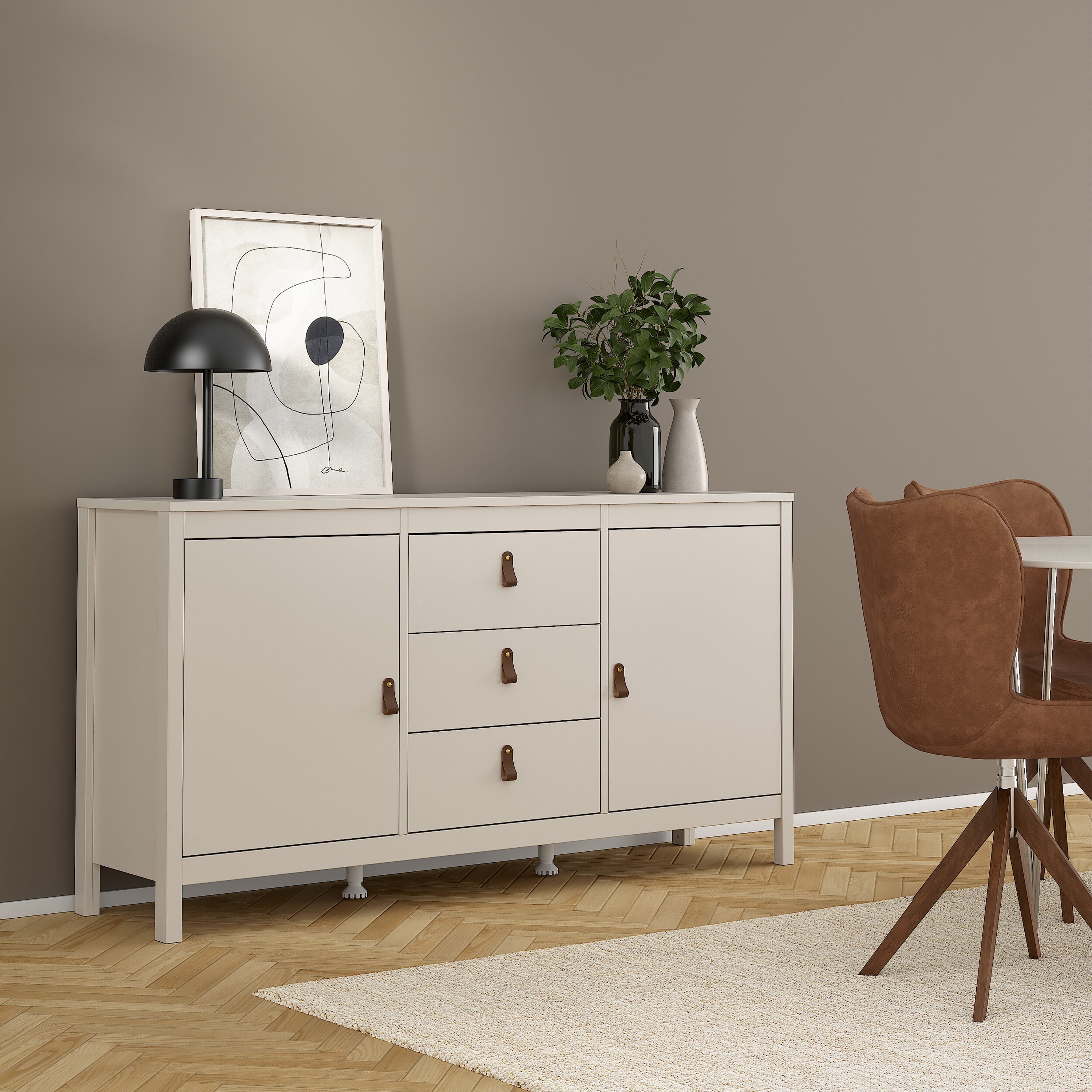 Barcelona Sideboard 2 Doors + 3 Drawers in Cashmere – FTG, view 2