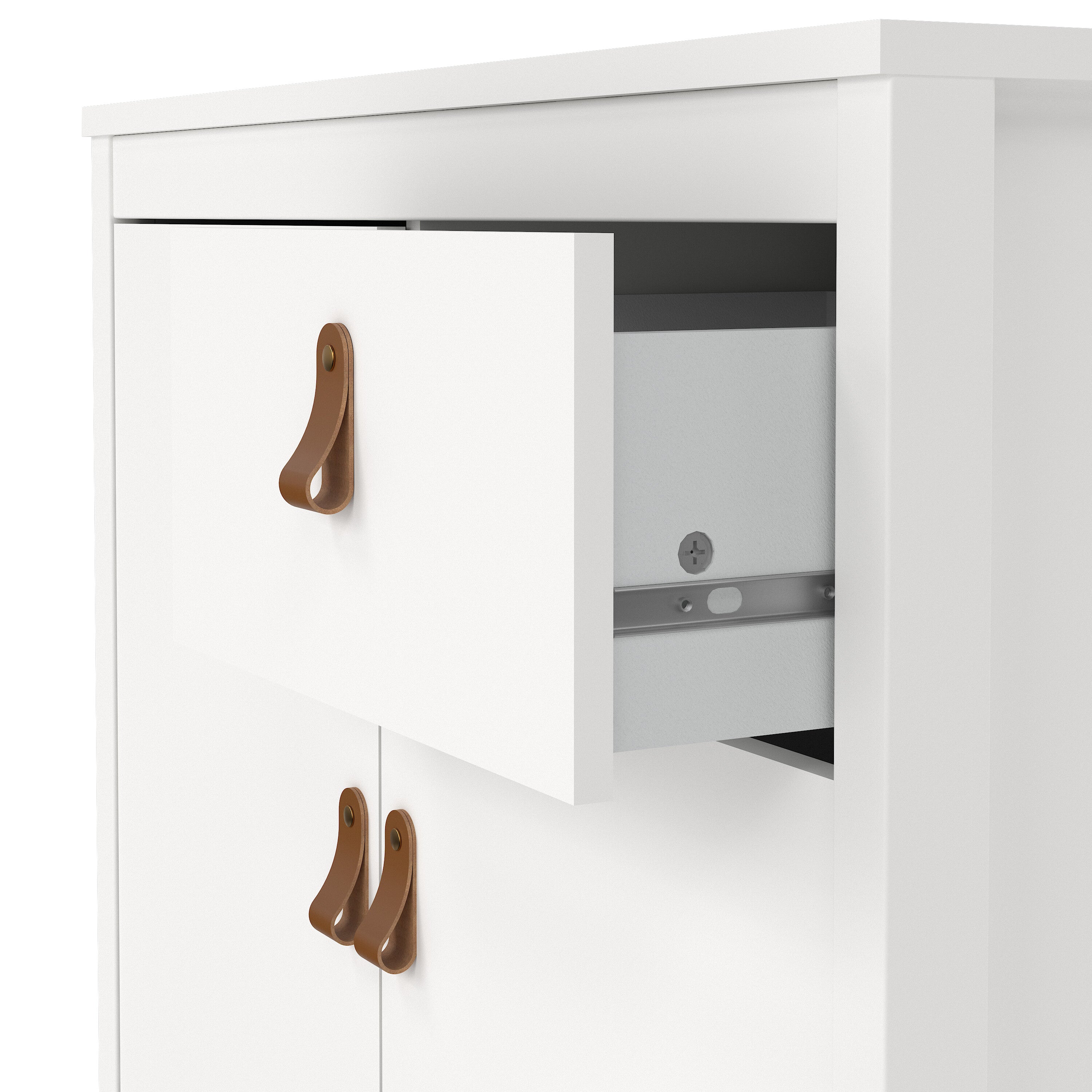 Barcelona Sideboard 2 Doors 1 Drawer in White – FTG, view 7
