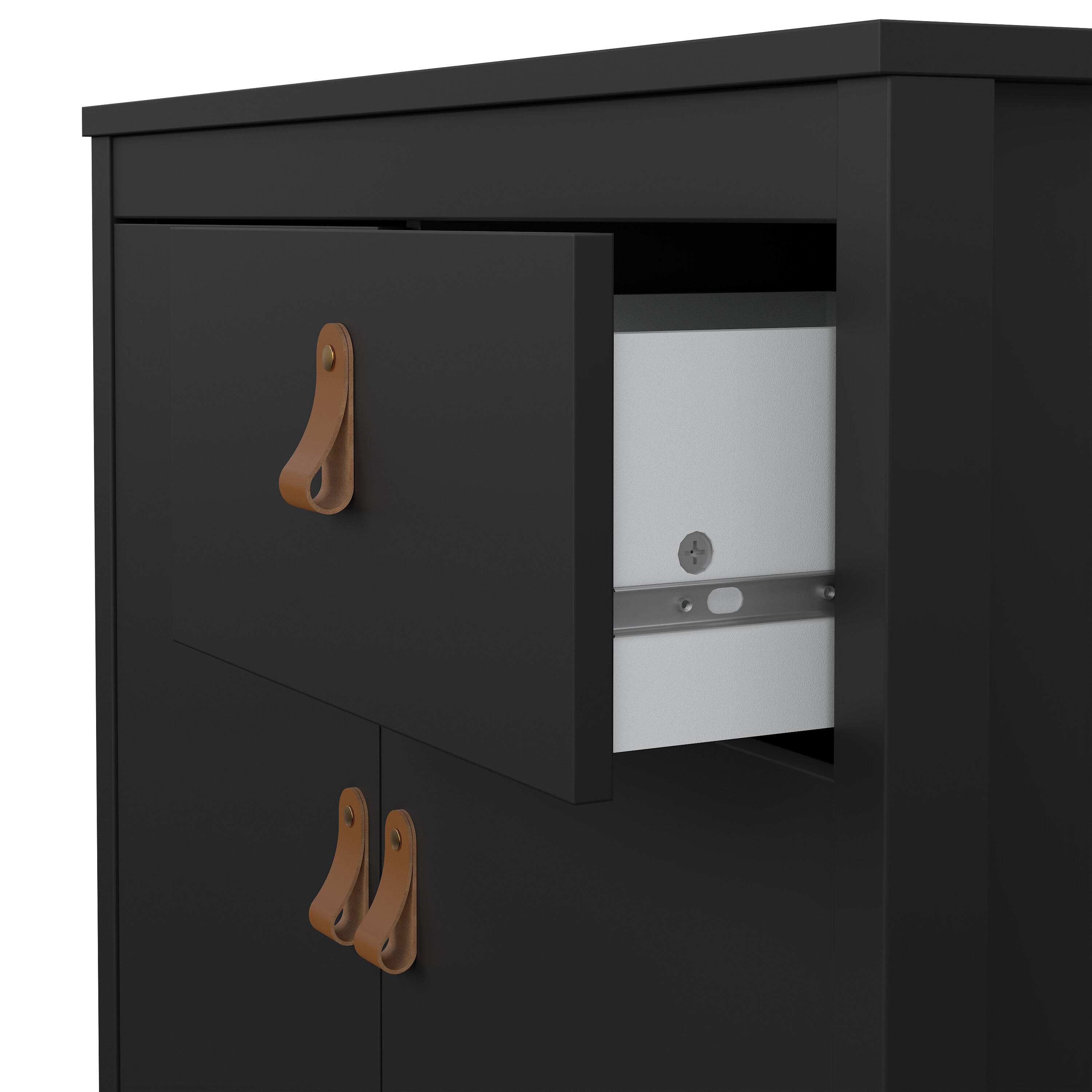 Barcelona Sideboard 2 Doors 1 Drawer in Matt Black – FTG, view 10