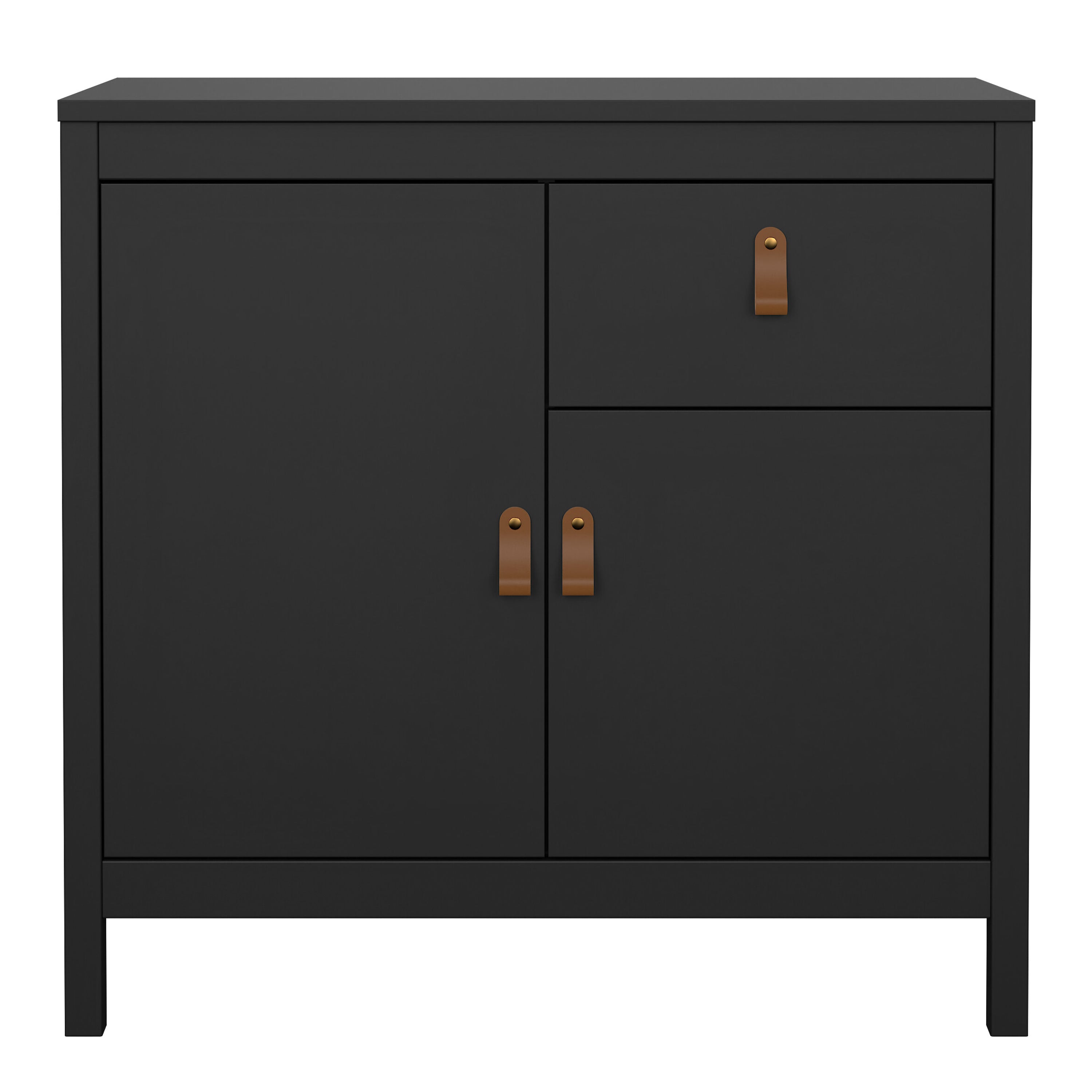 Barcelona Sideboard 2 Doors 1 Drawer in Matt Black – FTG, view 2