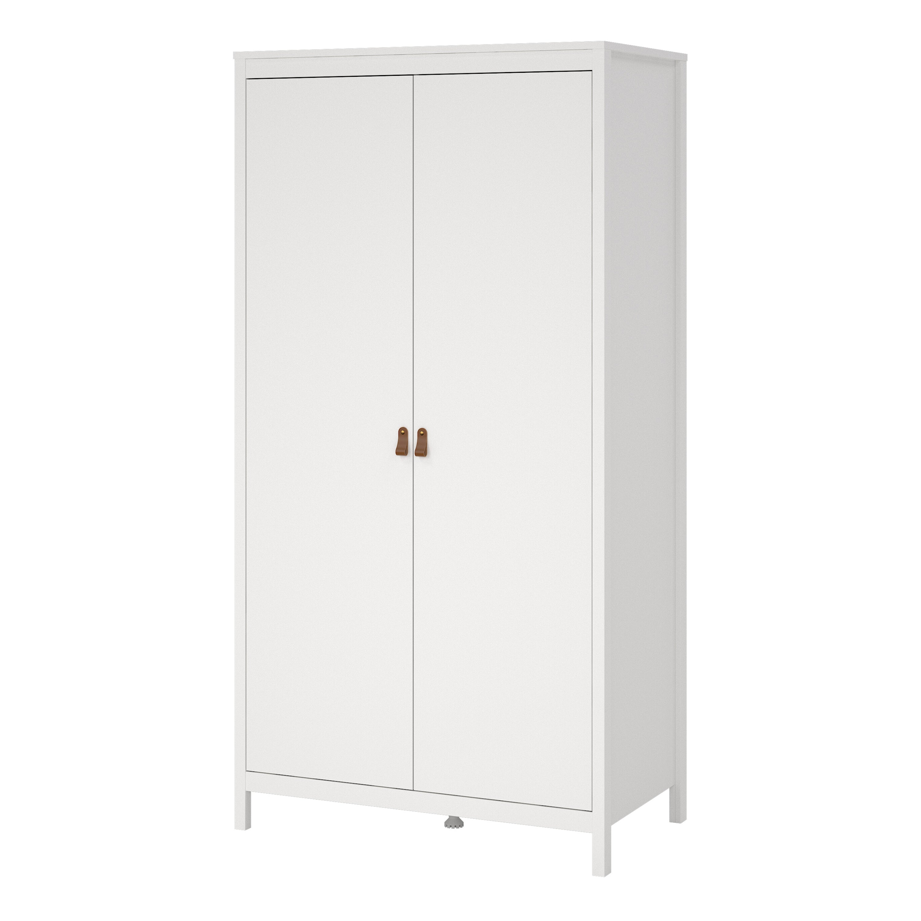 Barcelona Wardrobe with 2 Doors in White – FTG, view 3
