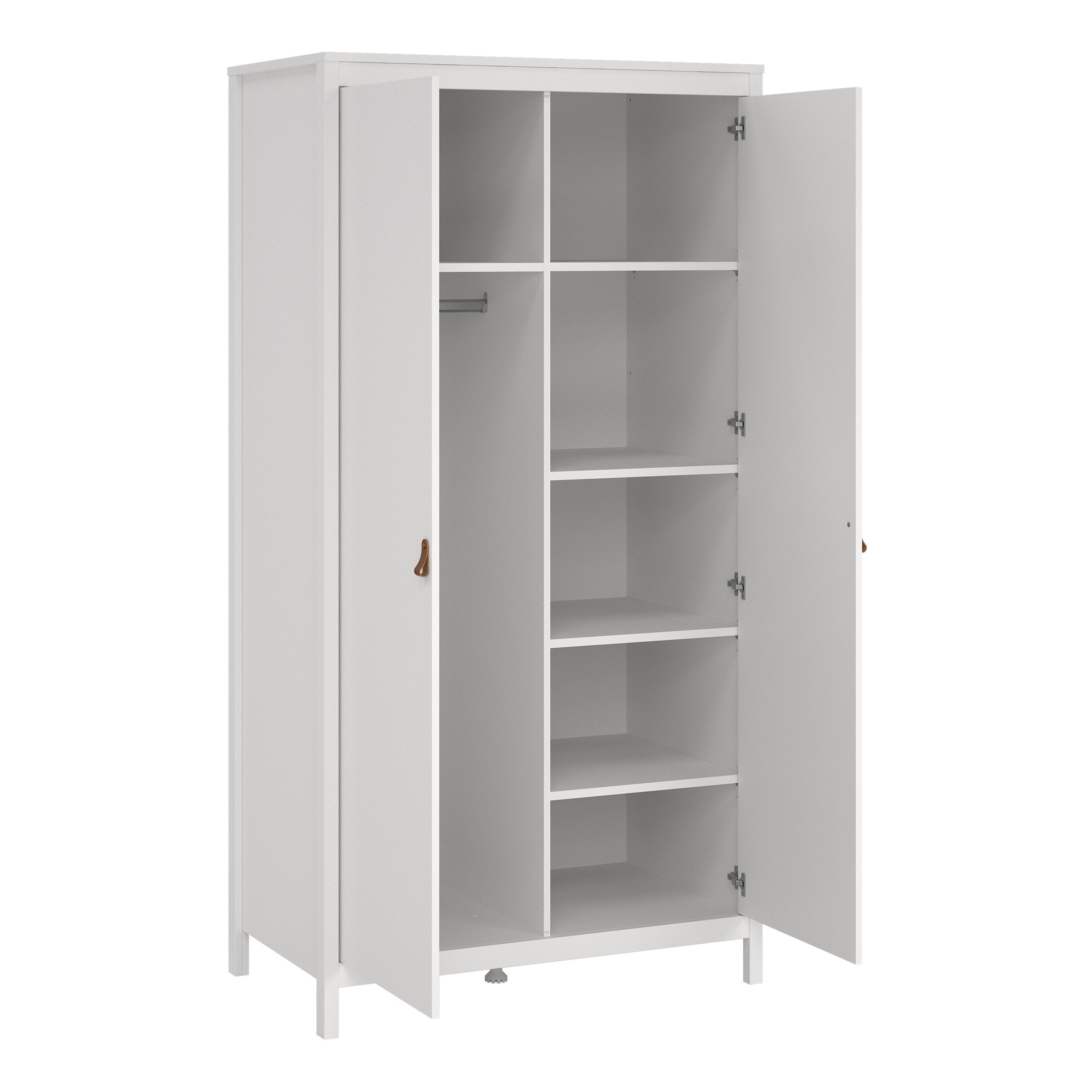 Barcelona Wardrobe with 2 Doors in White – FTG, view 5