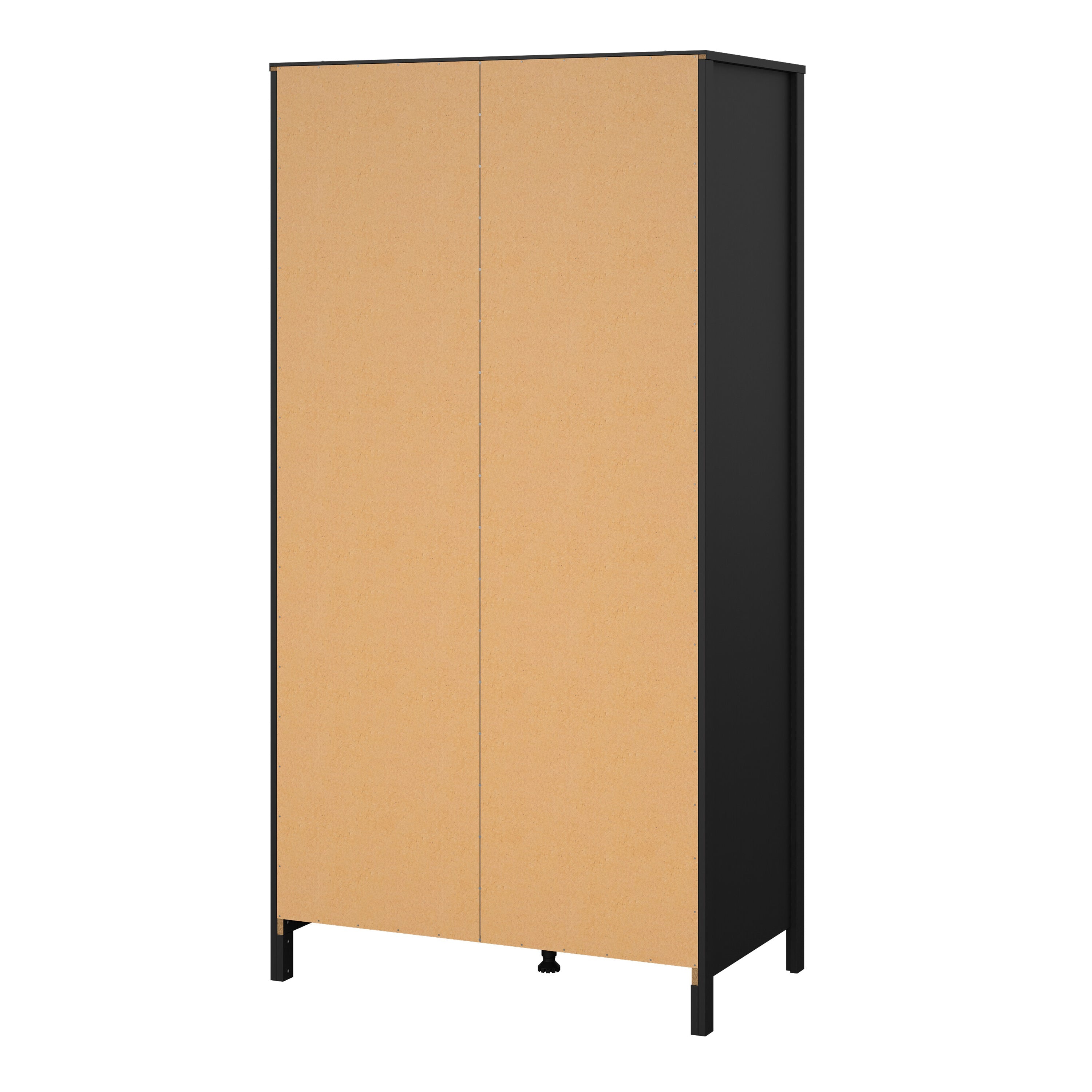 Barcelona Wardrobe with 2 Doors in Matt Black – FTG, view 4