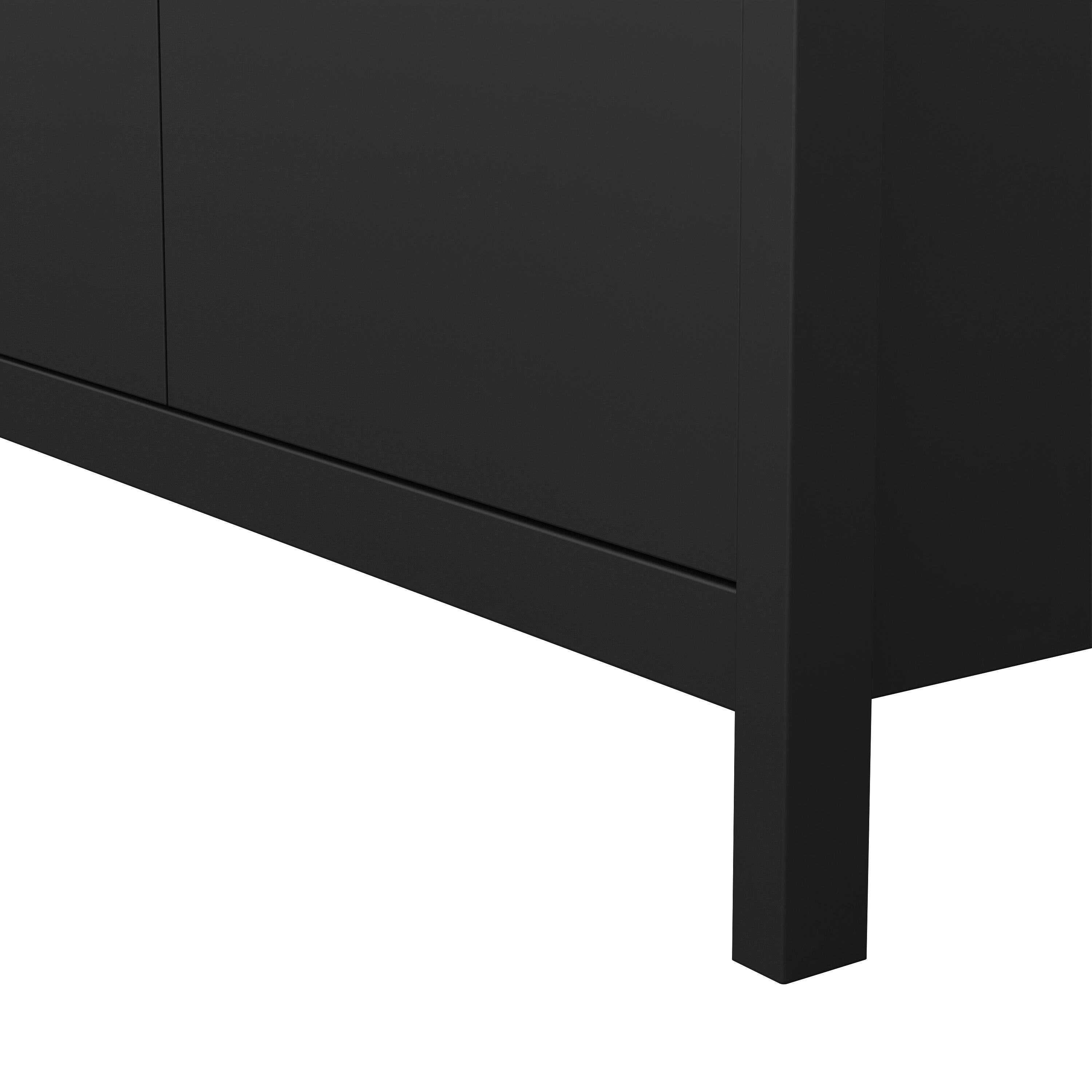 Barcelona Wardrobe with 2 Doors in Matt Black – FTG, view 8