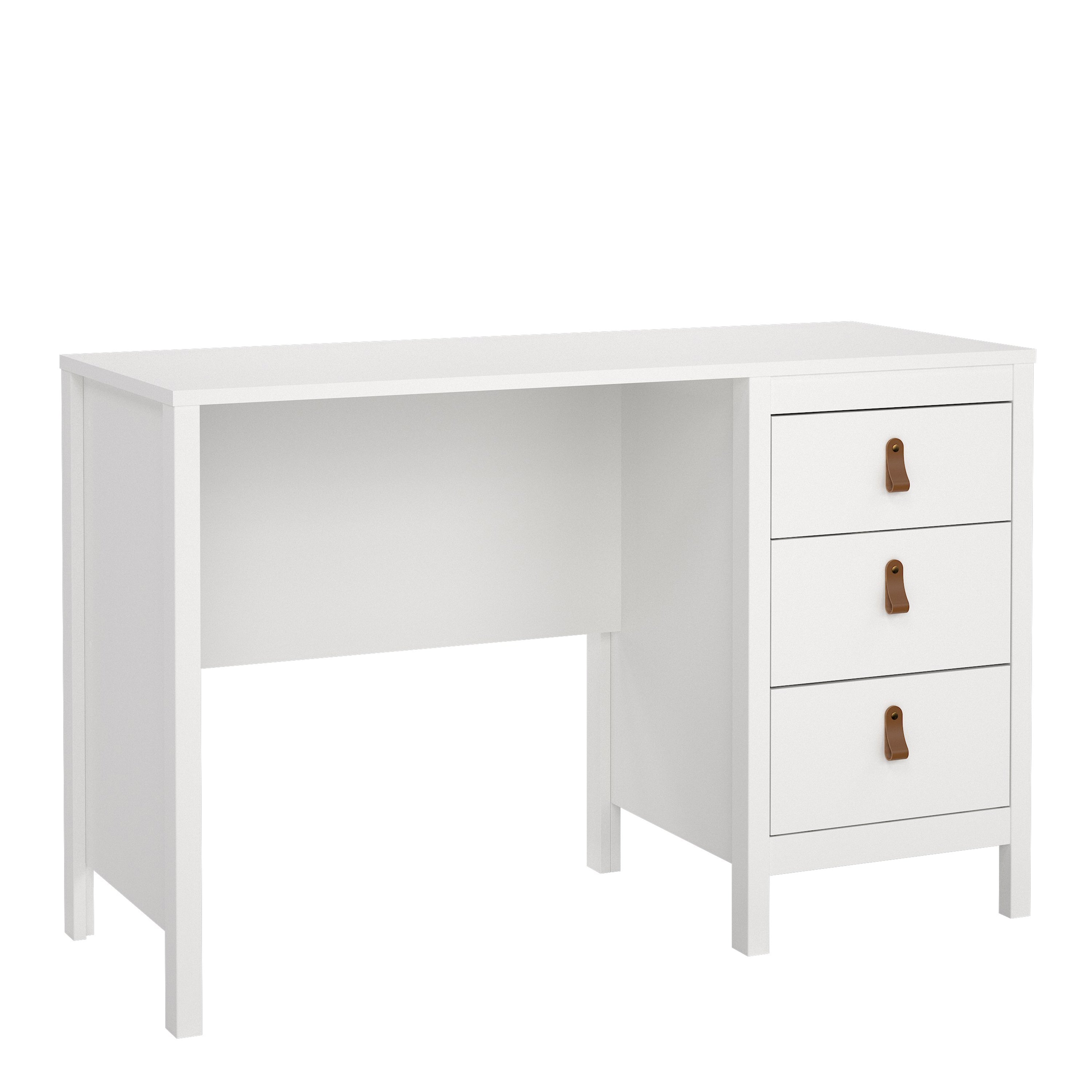 Barcelona Desk 3 Drawers in White – FTG