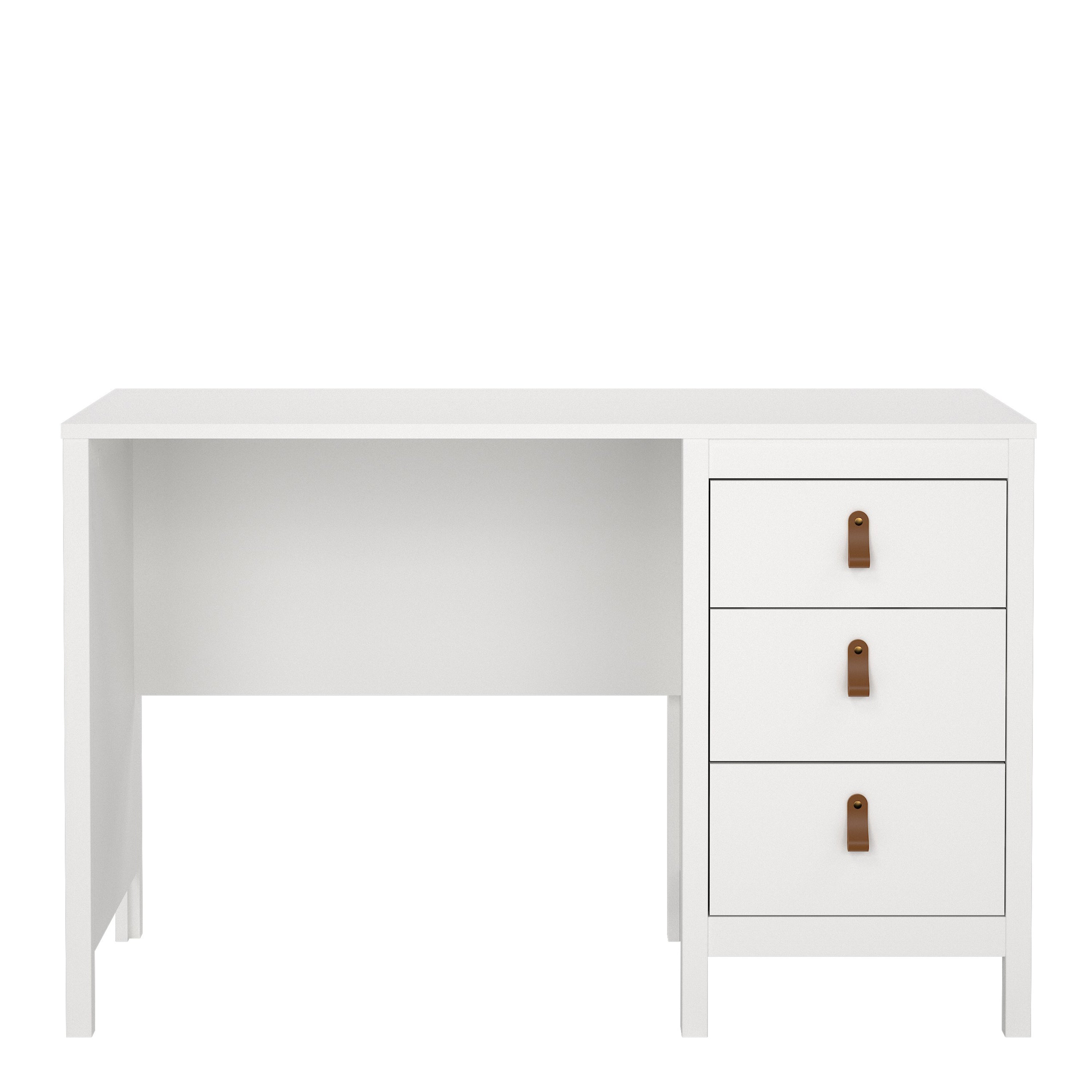 Barcelona Desk 3 Drawers in White – FTG, view 2