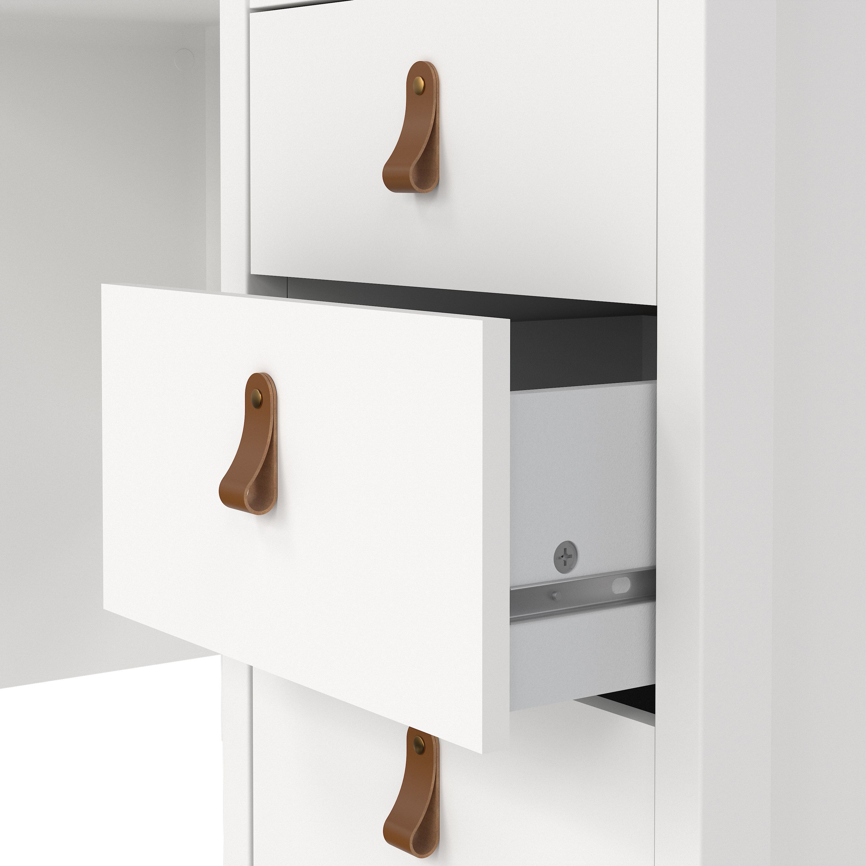 Barcelona Desk 3 Drawers in White – FTG, view 9