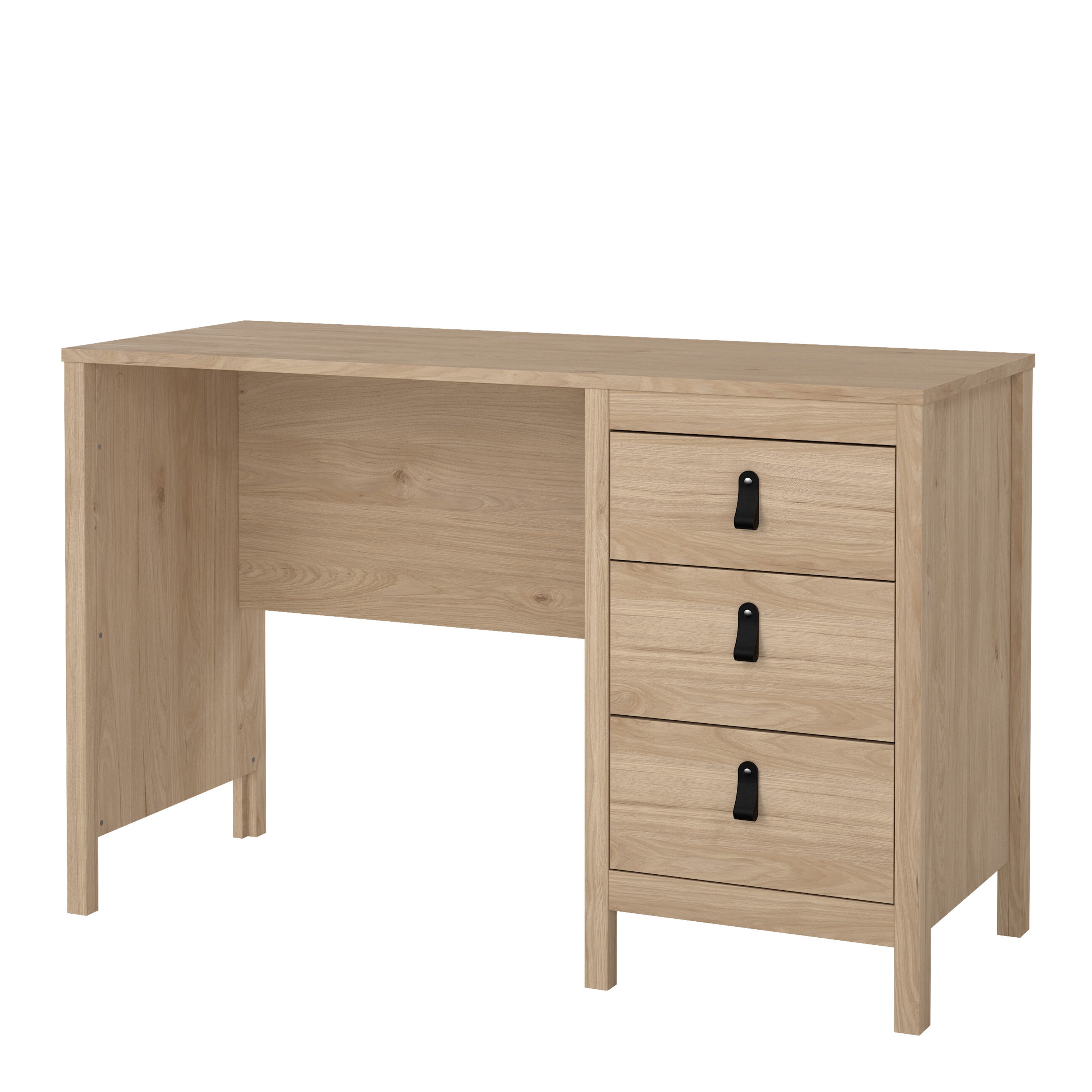 Barcelona Desk 3 Drawers in Jackson Hickory Oak – FTG, view 3