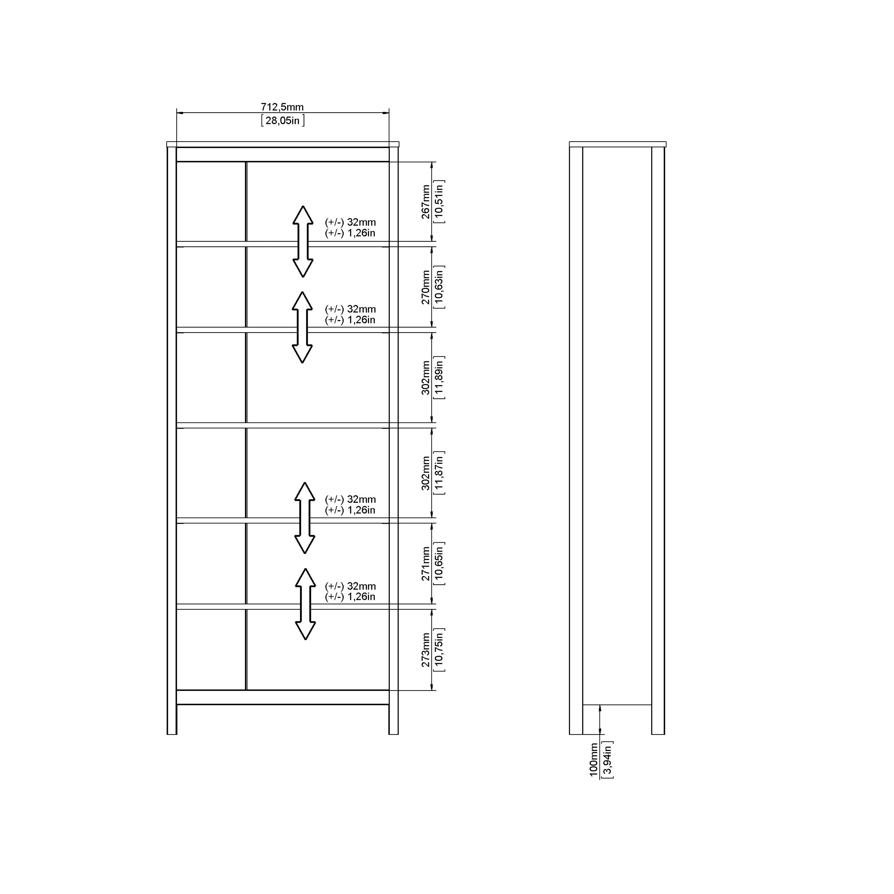 Barcelona Bookcase in White – FTG, view 10