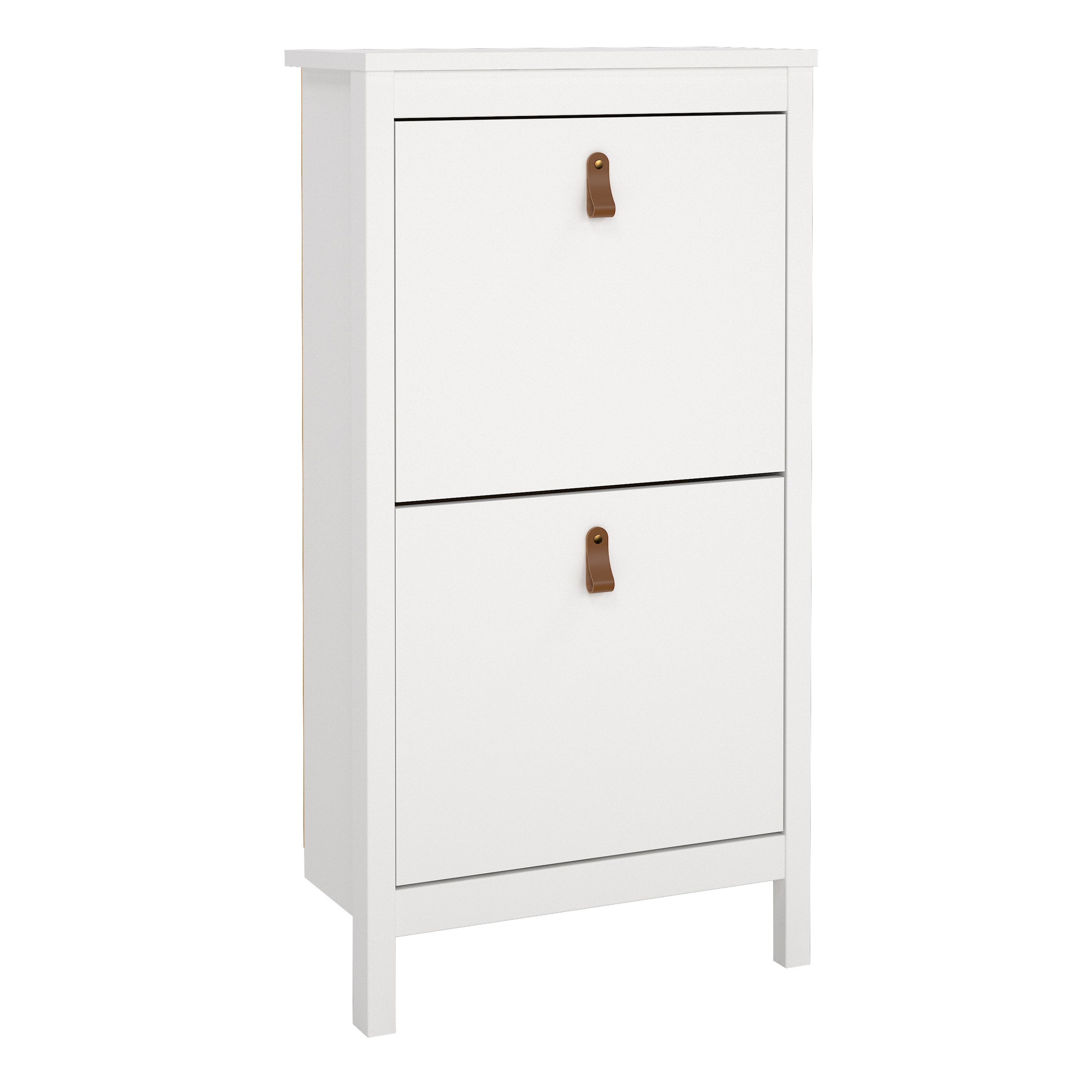 Barcelona Shoe Cabinet 2 Flip Down Doors in White – FTG