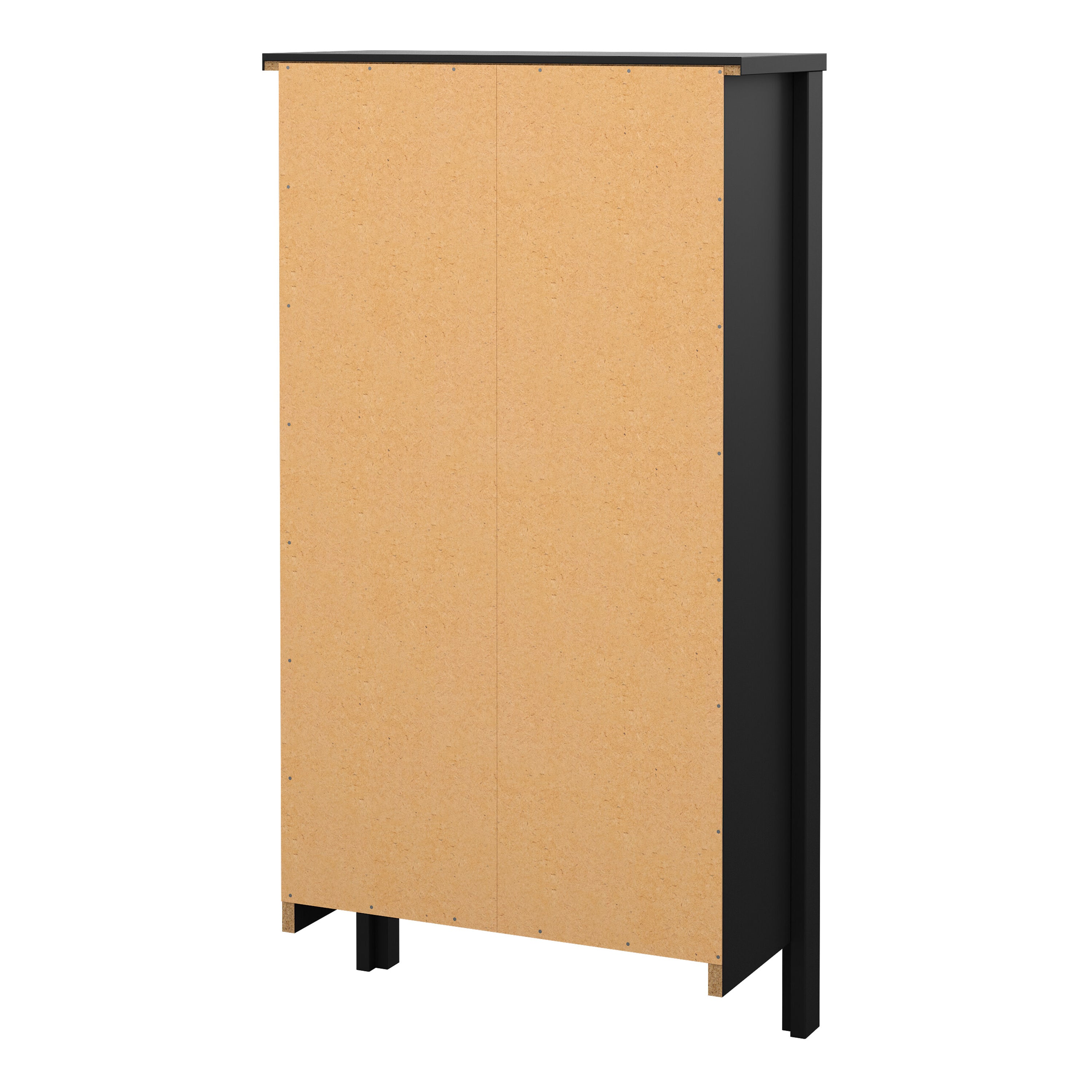 Barcelona Shoe Cabinet 2 Flip Down Doors in Matt Black – FTG, view 4