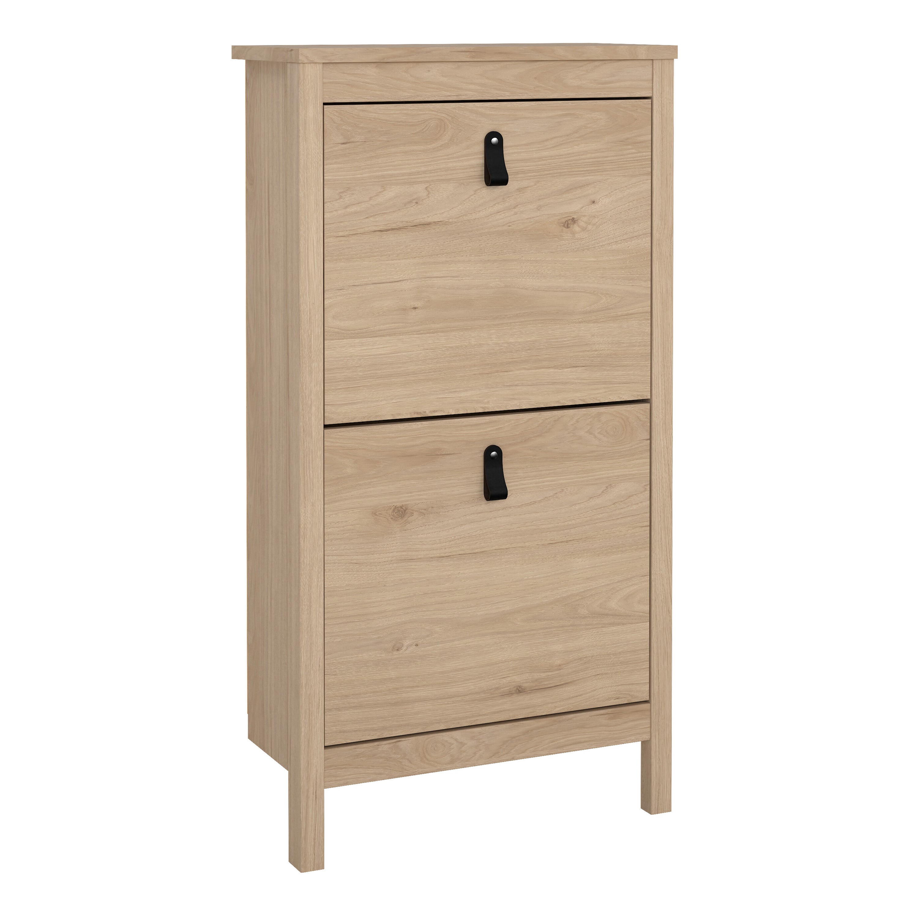 Barcelona Shoe Cabinet 2 Flap Doors in Jackson Hickory Oak – FTG