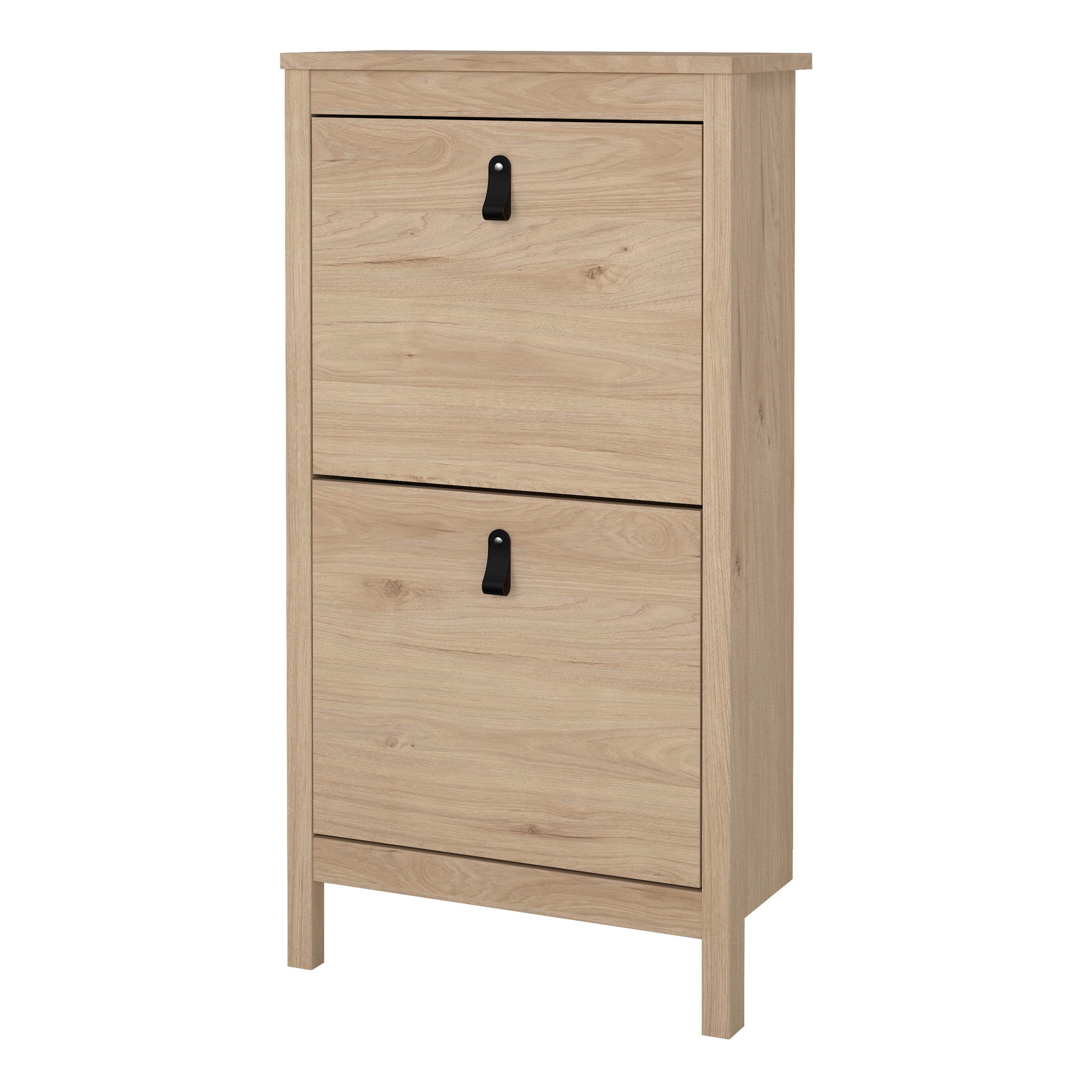 Barcelona Shoe Cabinet 2 Flap Doors in Jackson Hickory Oak – FTG, view 3