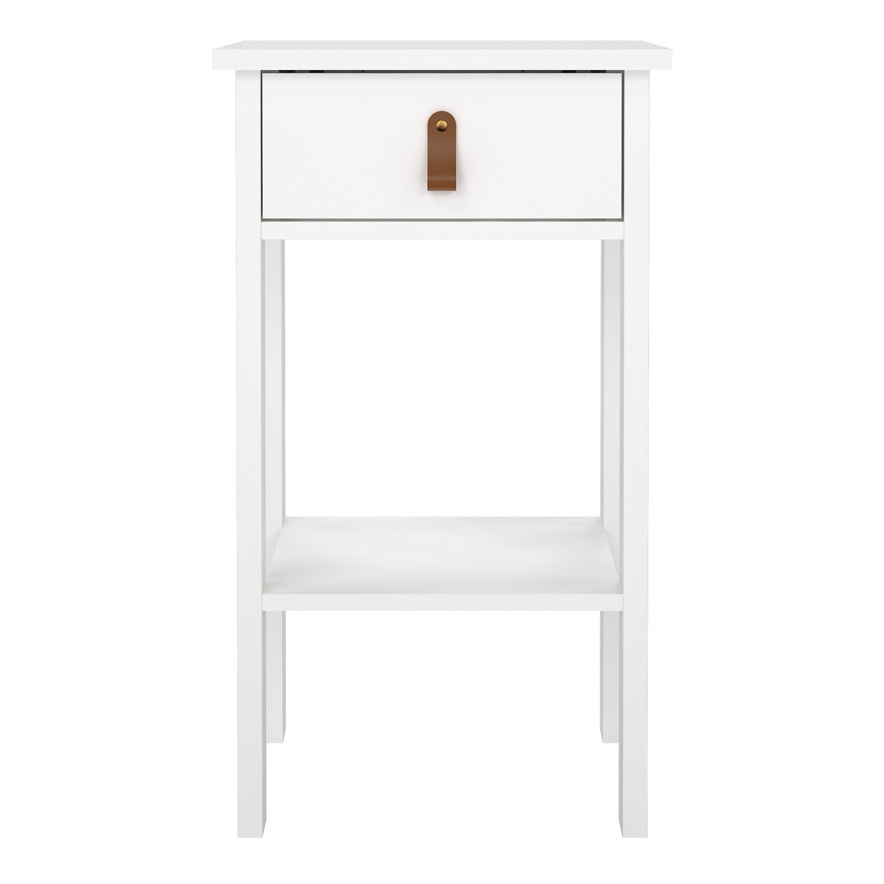 Barcelona Bedside Table with 1 Drawer in White – FTG, view 2