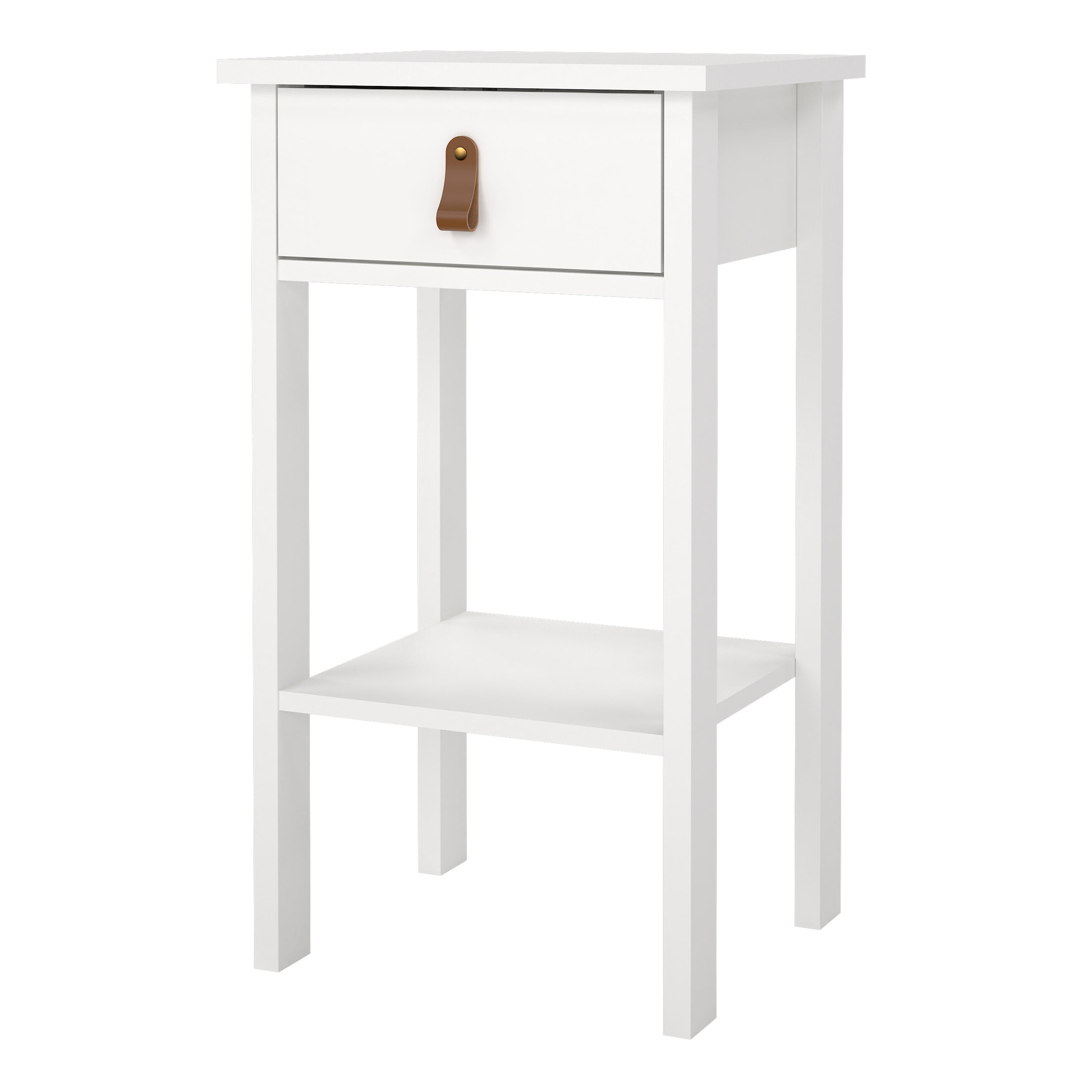 Barcelona Bedside Table with 1 Drawer in White – FTG, view 3