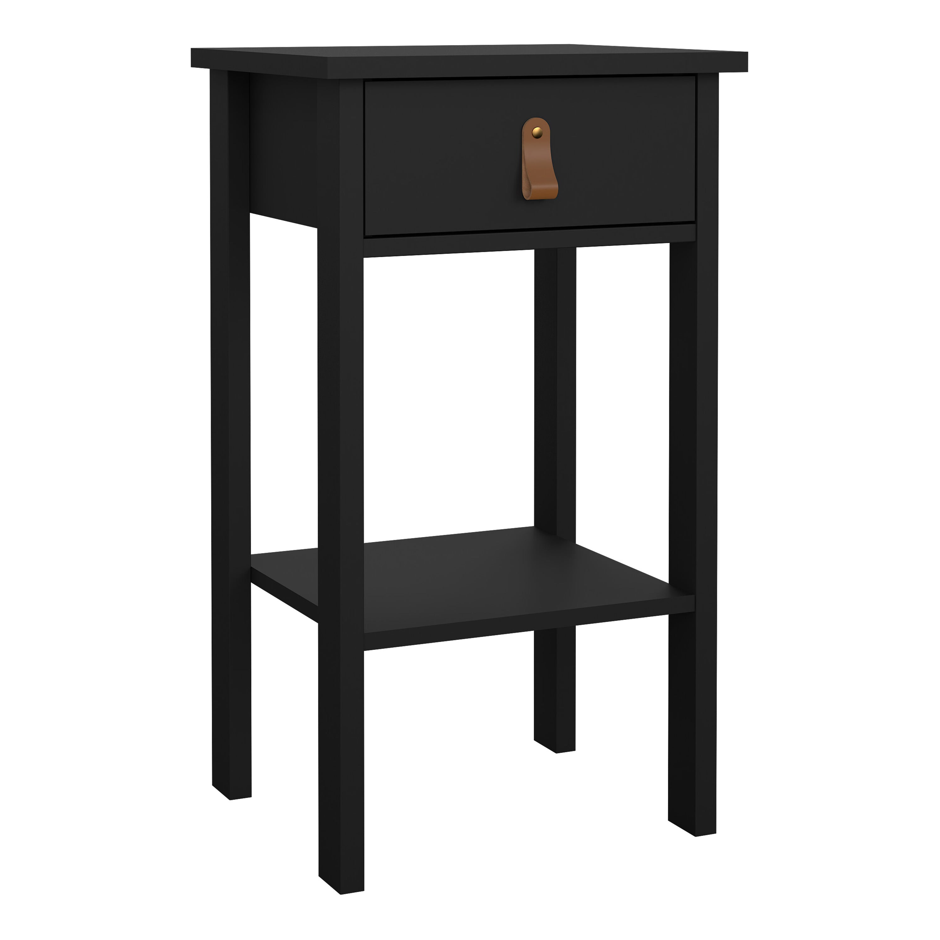 Barcelona Bedside Table with 1 Drawer in Matt Black – FTG