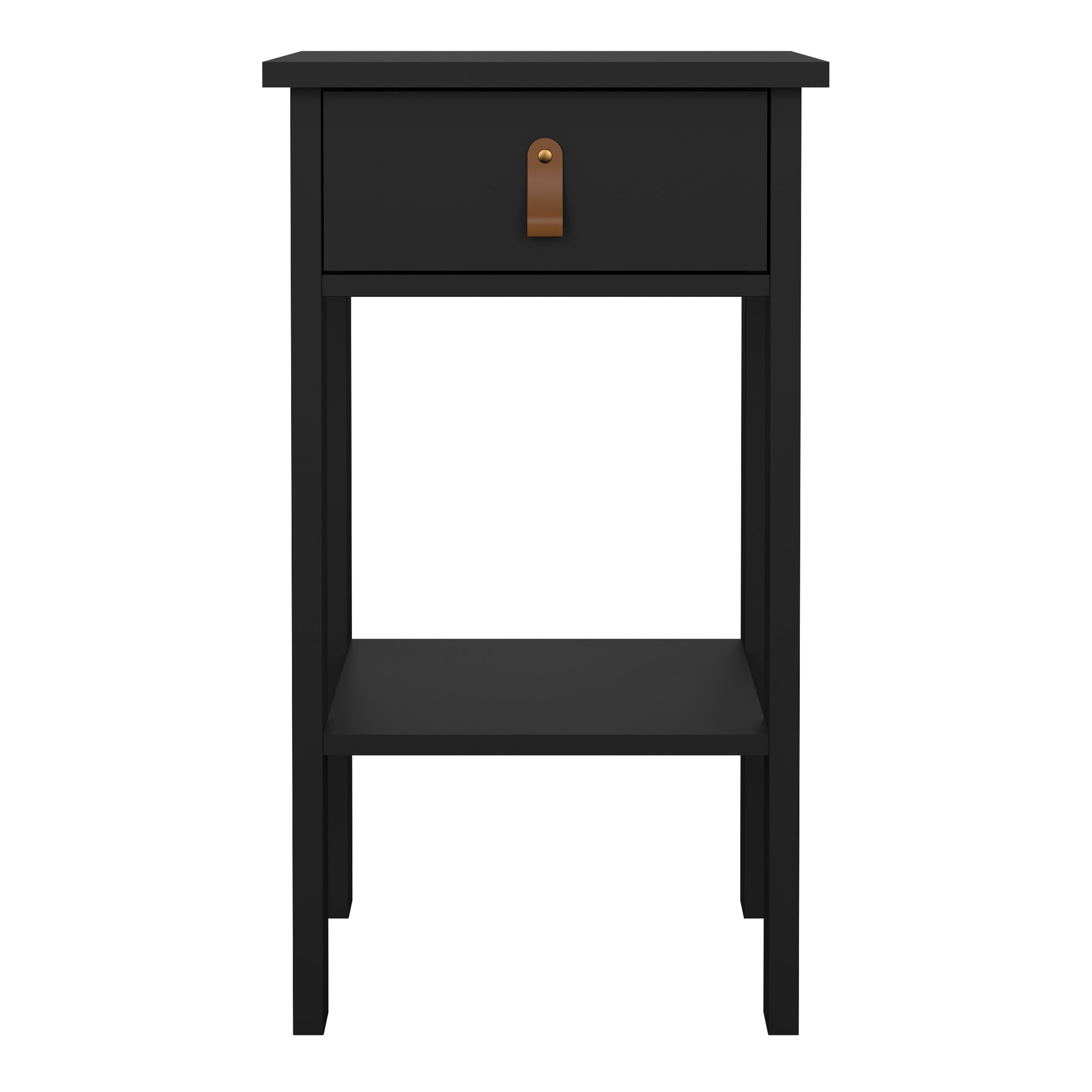 Barcelona Bedside Table with 1 Drawer in Matt Black – FTG, view 2