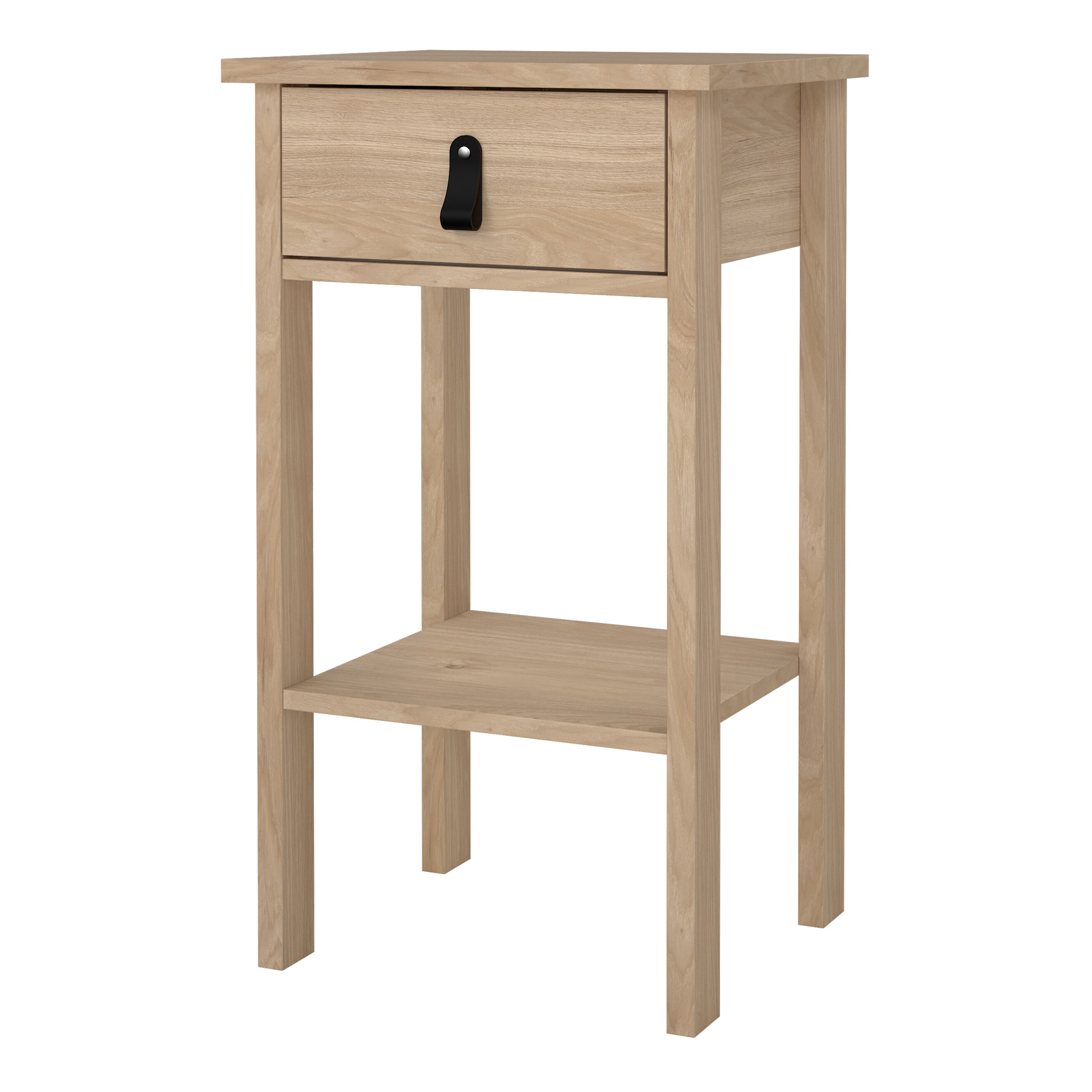 Barcelona Bedside Table with 1 Drawers in Jackson Hickory Oak – FTG, view 3