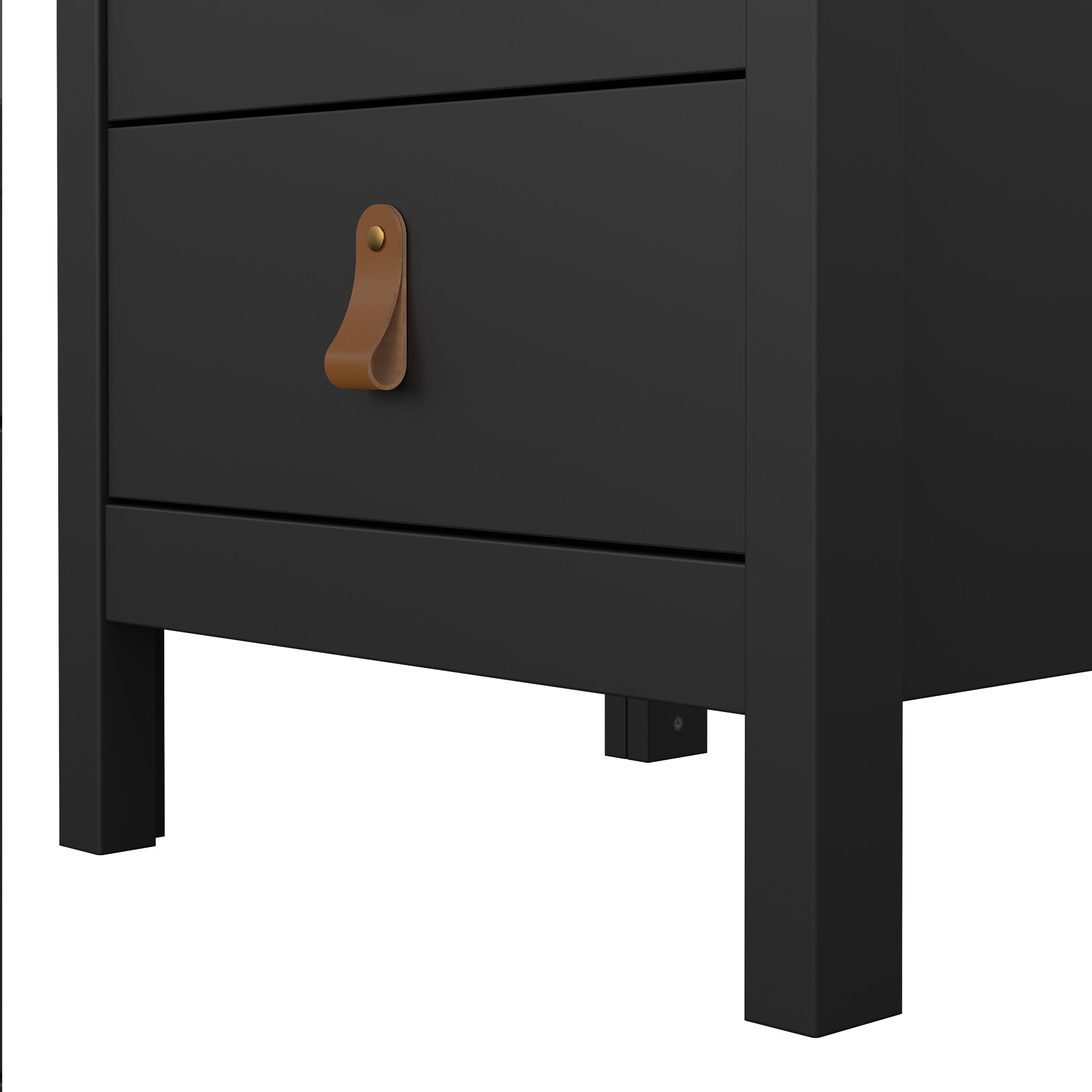 Barcelona Bedside Table 3 Drawers in Matt Black – FTG, view 9