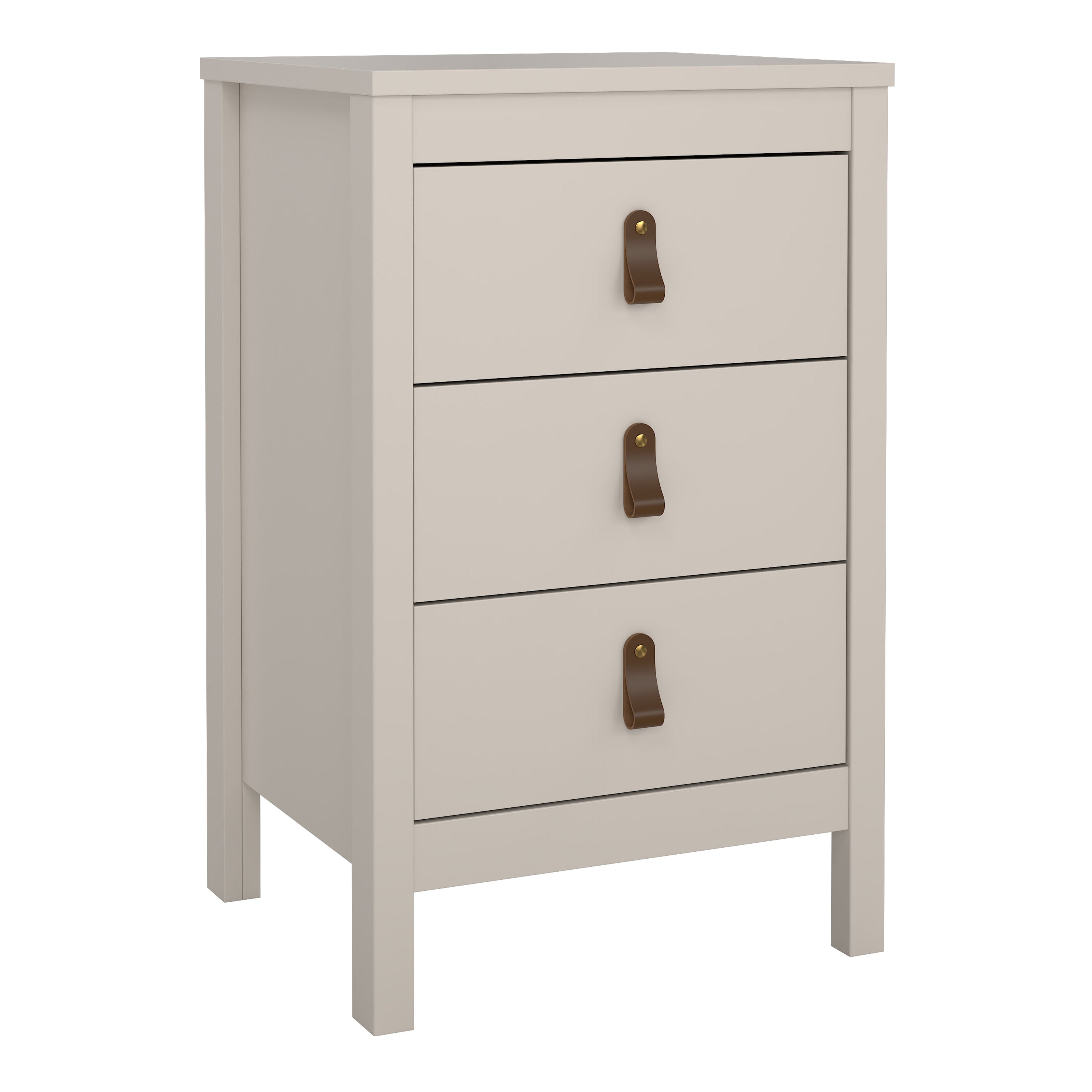 Barcelona Bedside Table 3 Drawers in Cashmere – FTG