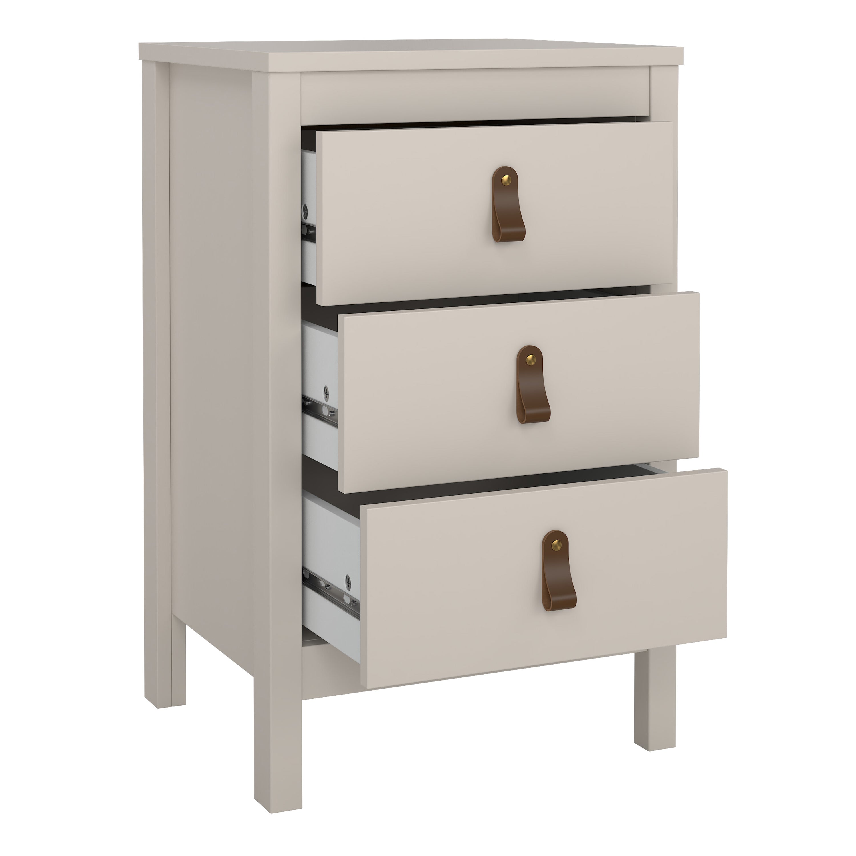 Barcelona Bedside Table 3 Drawers in Cashmere – FTG, view 7