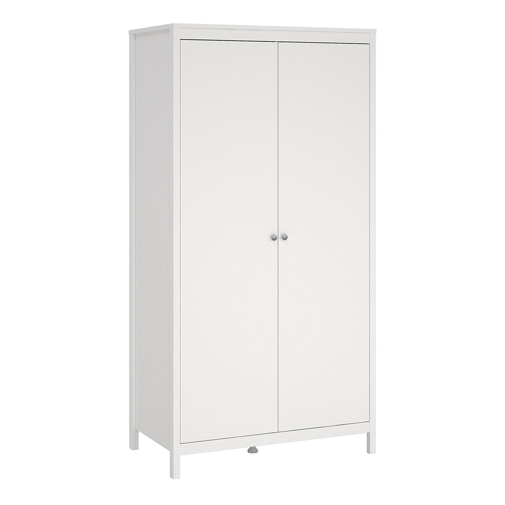 Madrid Package - Bedside Table 2 Drawers + Chest 5 Drawers + Wardrobe with 2 Doors in White – FTG, view 10