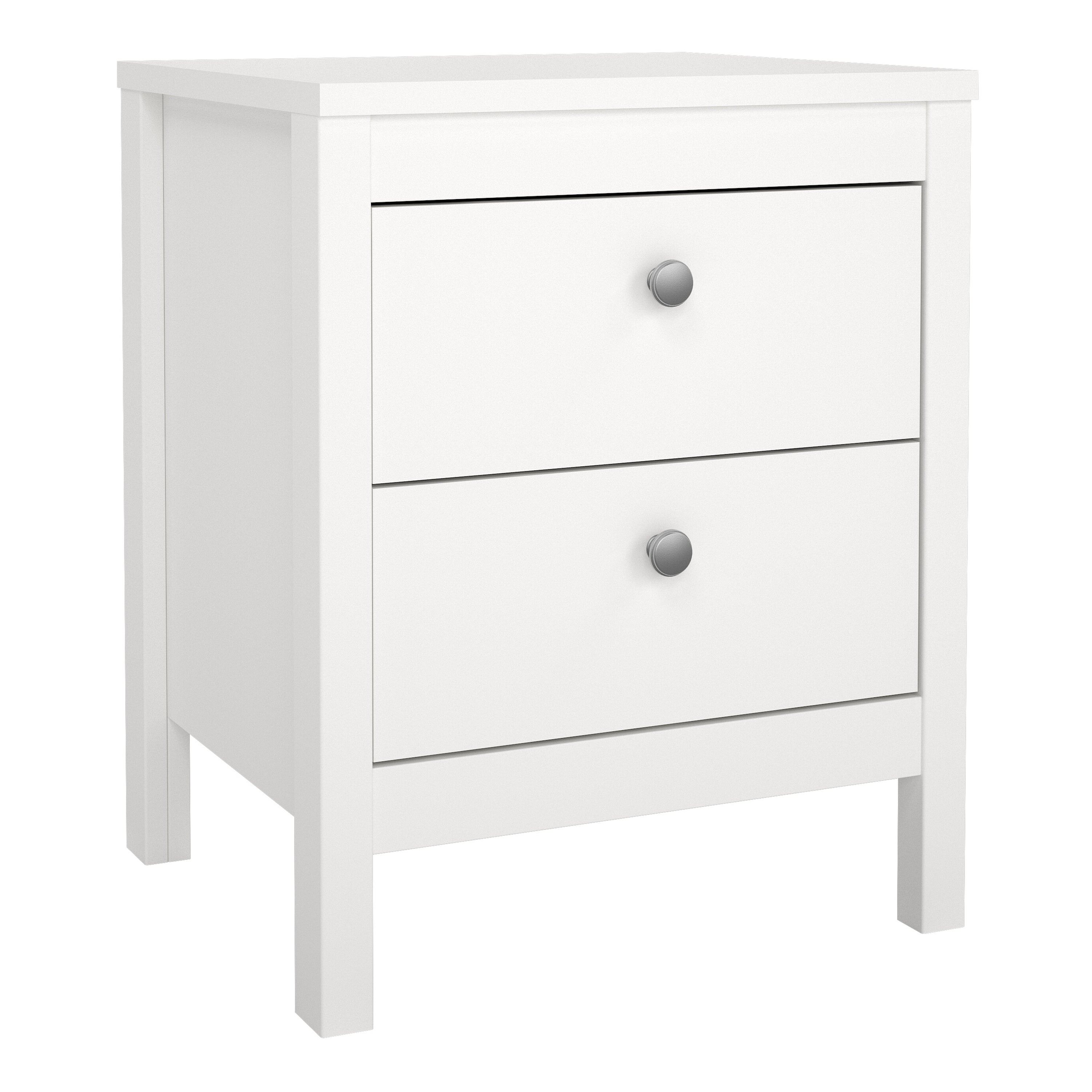 Madrid Package - Bedside Table 2 Drawers + Chest 5 Drawers + Wardrobe with 3 Doors in White – FTG, view 2