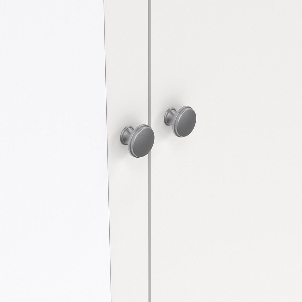 Madrid Wardrobe with 1 Door 1 Mirror Door 2 Drawers White – FTG, view 8