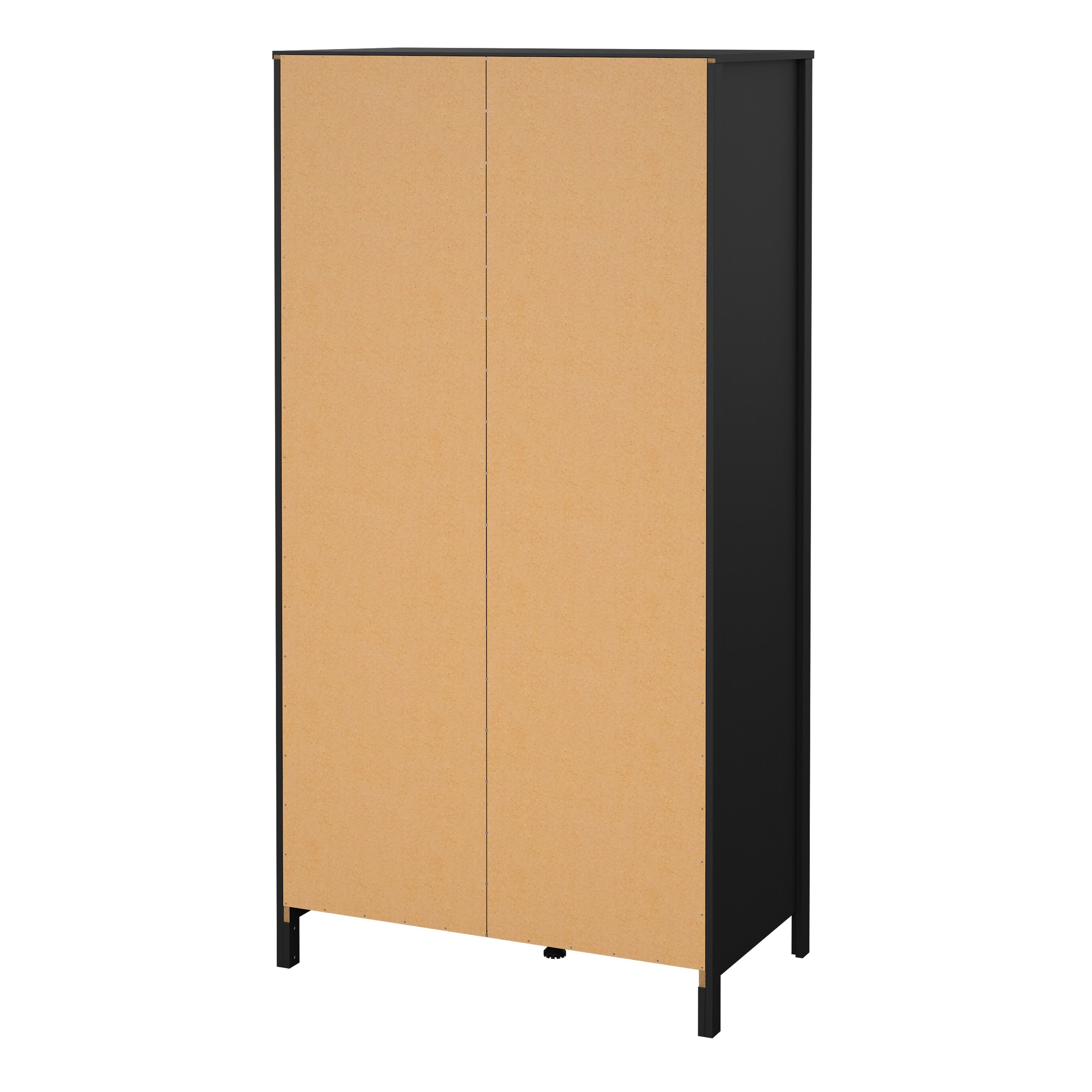 Madrid Wardrobe with 1 Door 1 Mirror Door 2 Drawers Matt Black – FTG, view 4