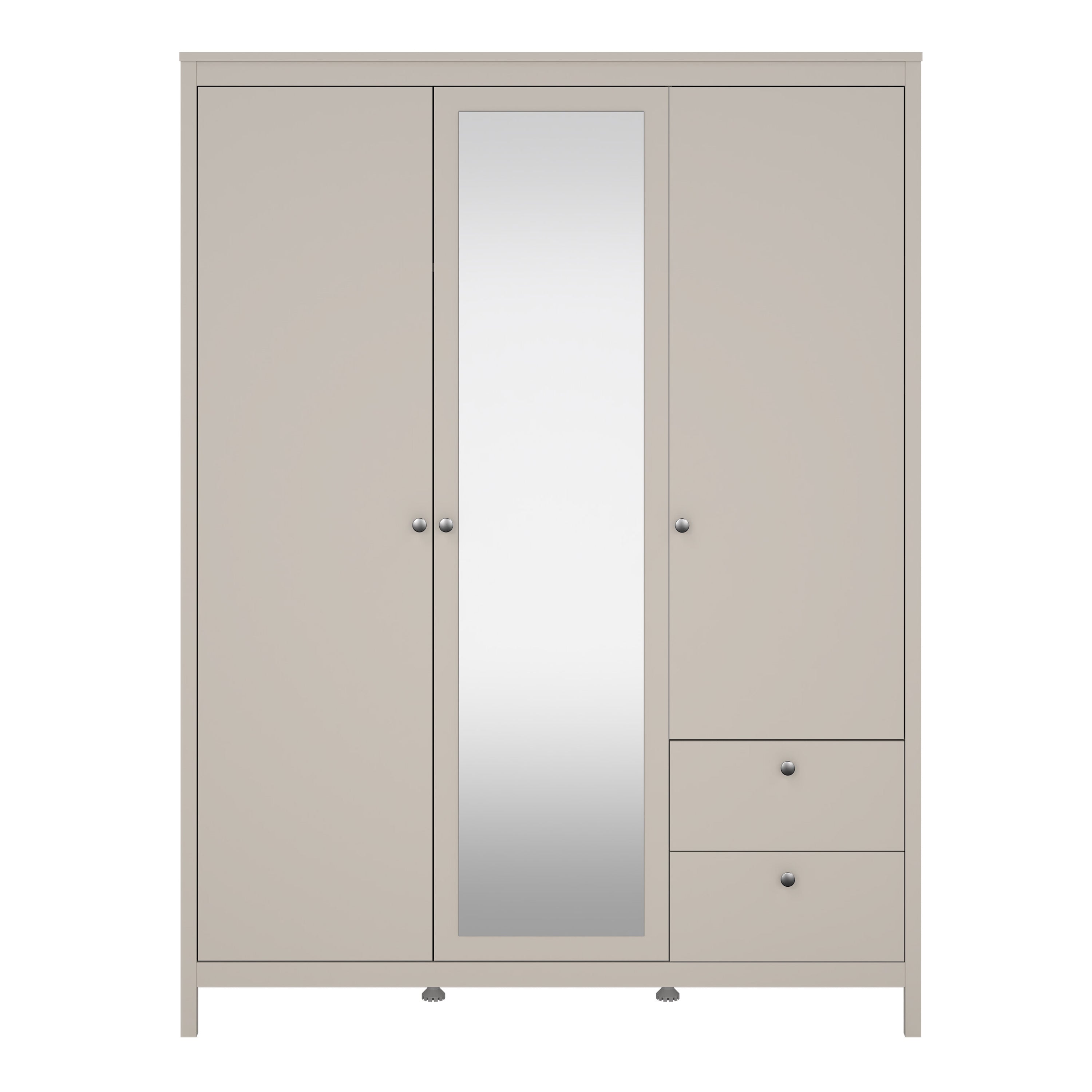 Madrid Wardrobe with 2 Doors + 1 Mirror Door + 2 Drawers in Cashmere – FTG, view 2