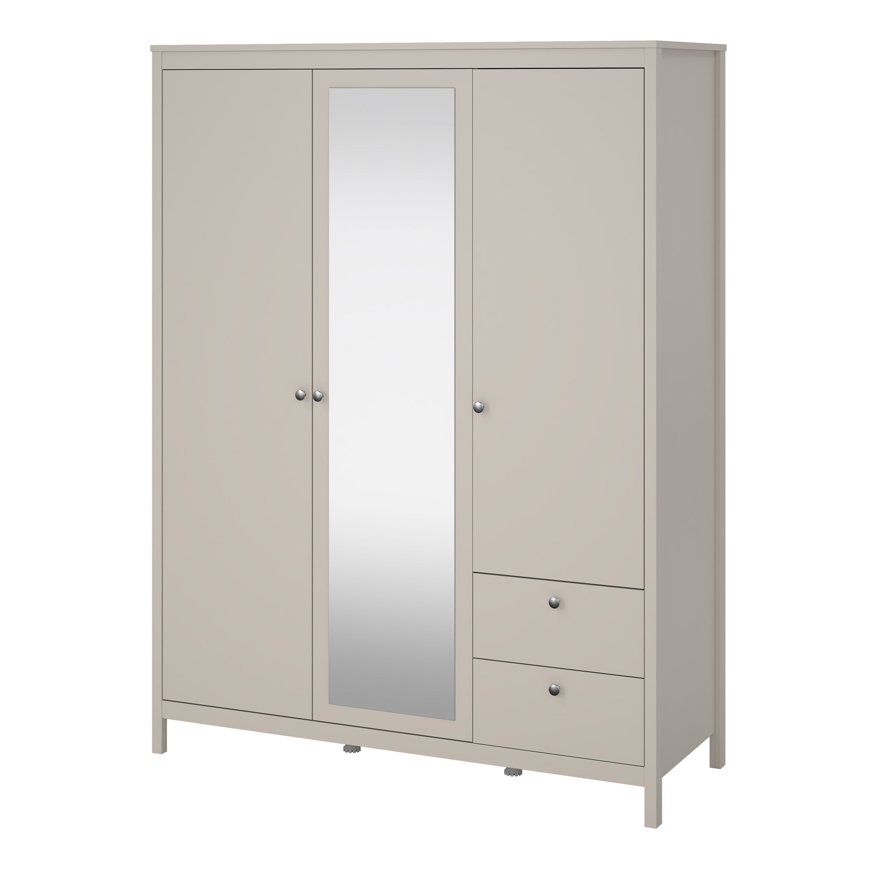 Madrid Wardrobe with 2 Doors + 1 Mirror Door + 2 Drawers in Cashmere – FTG, view 3