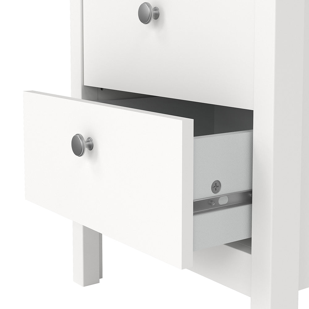 Madrid Bedside Table 2 Drawers in White – FTG, view 10