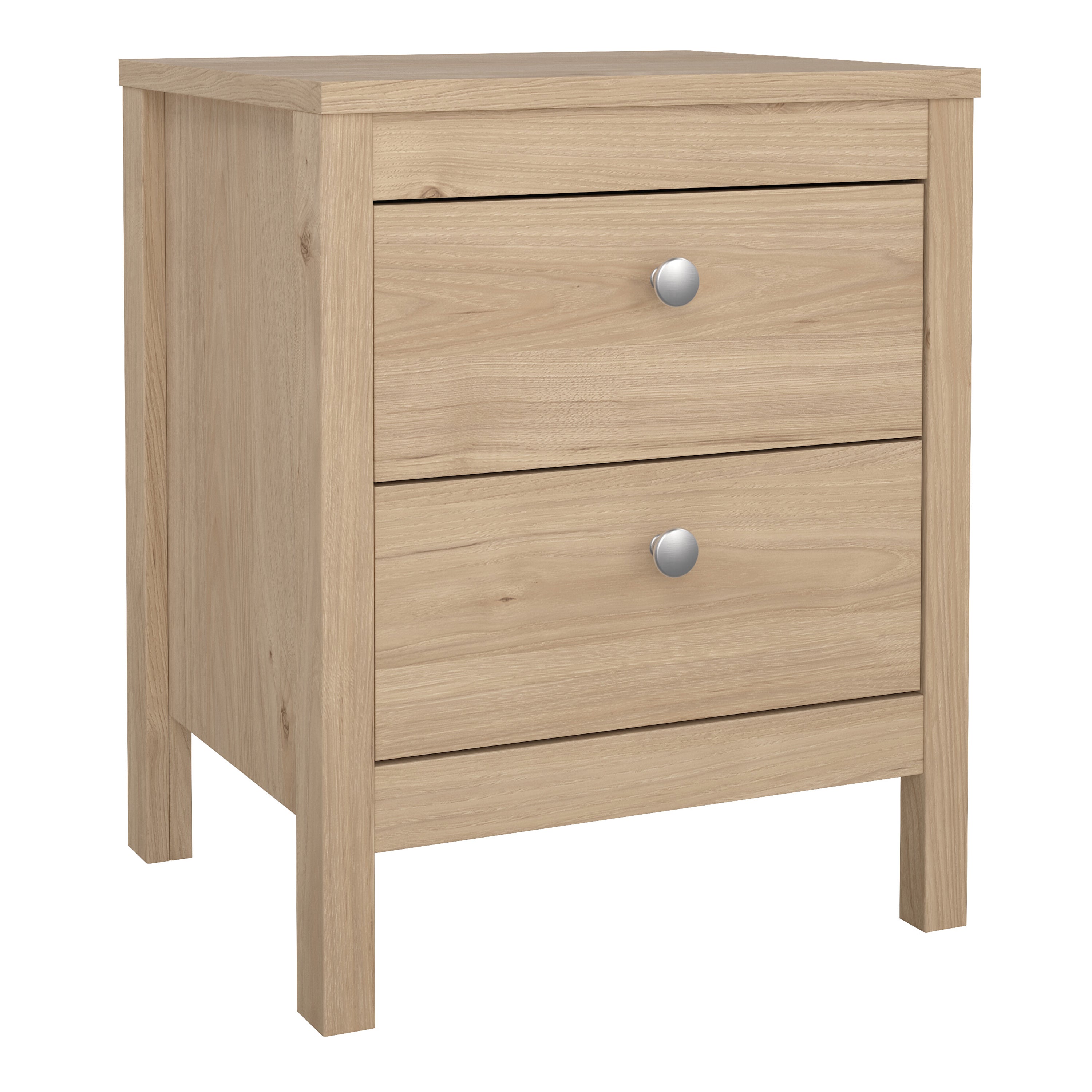 Madrid Bedside Table 2 Drawers in Jackson Hickory Oak – FTG