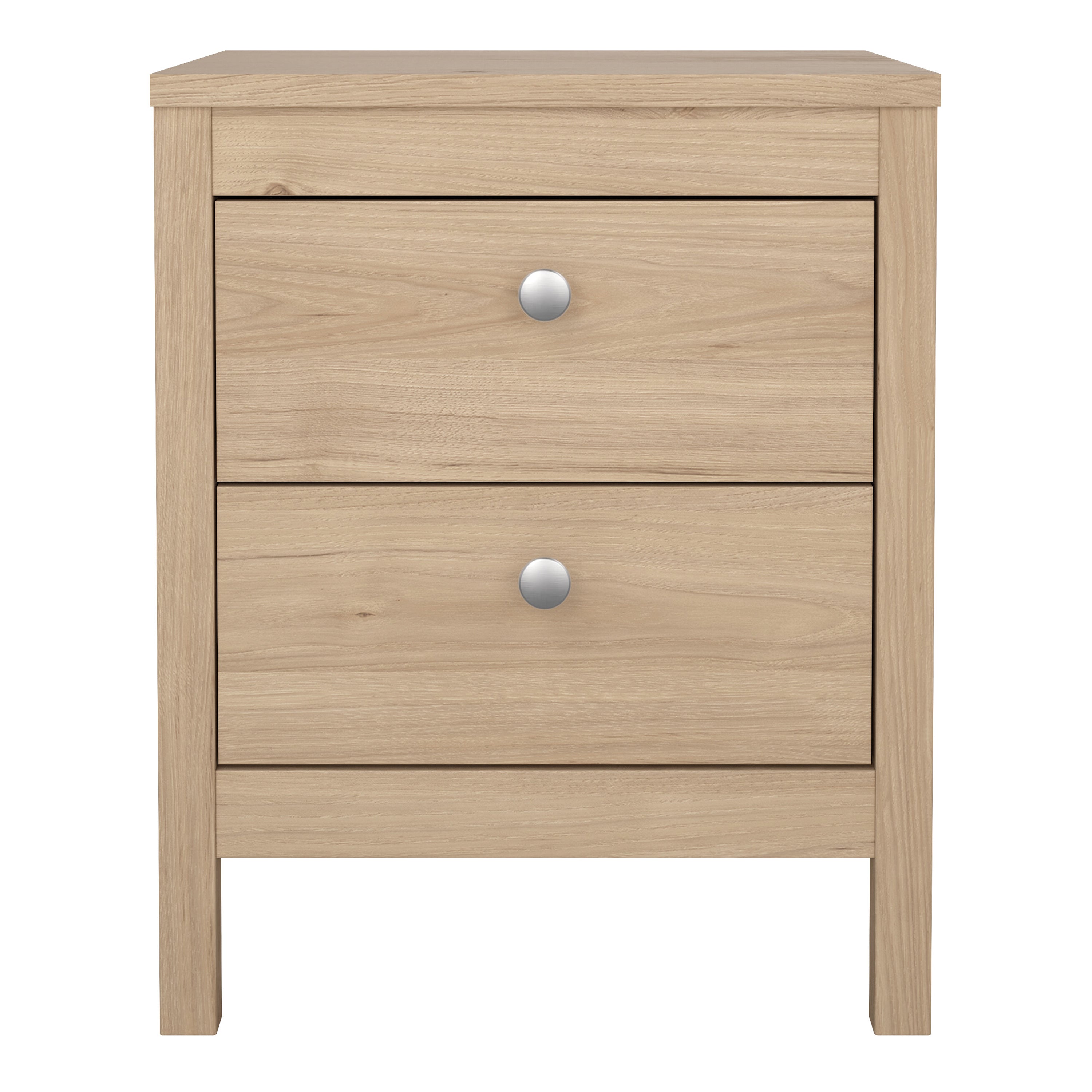 Madrid Bedside Table 2 Drawers in Jackson Hickory Oak – FTG, view 2