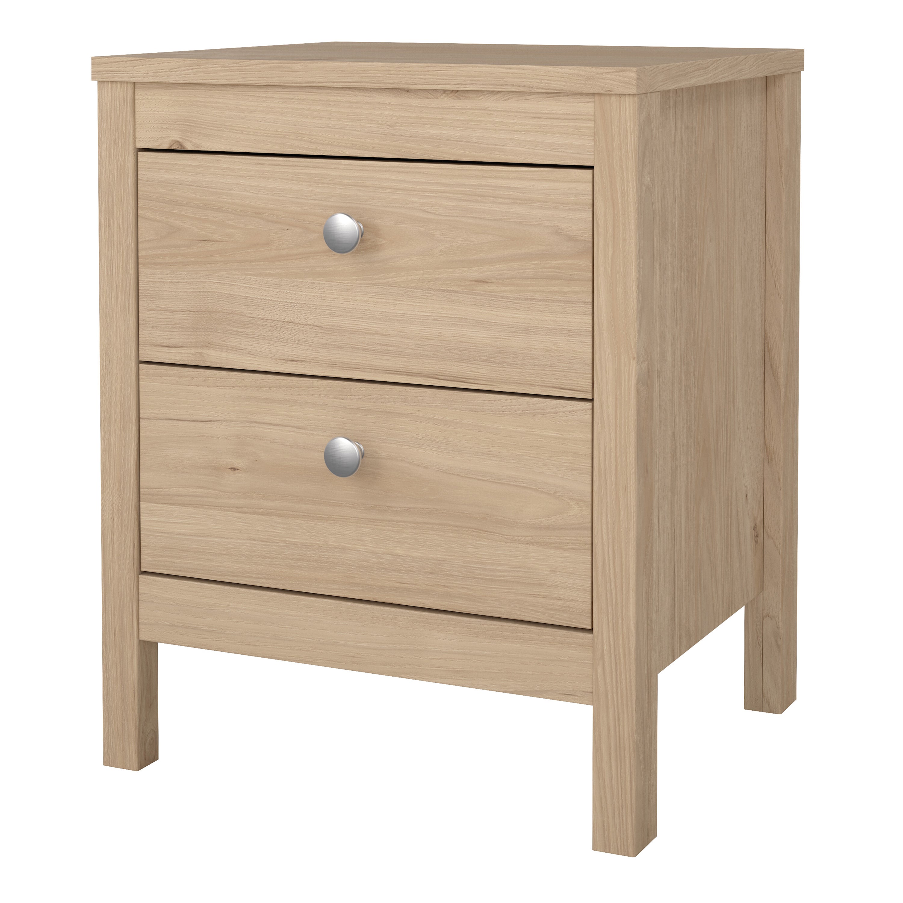 Madrid Bedside Table 2 Drawers in Jackson Hickory Oak – FTG, view 3