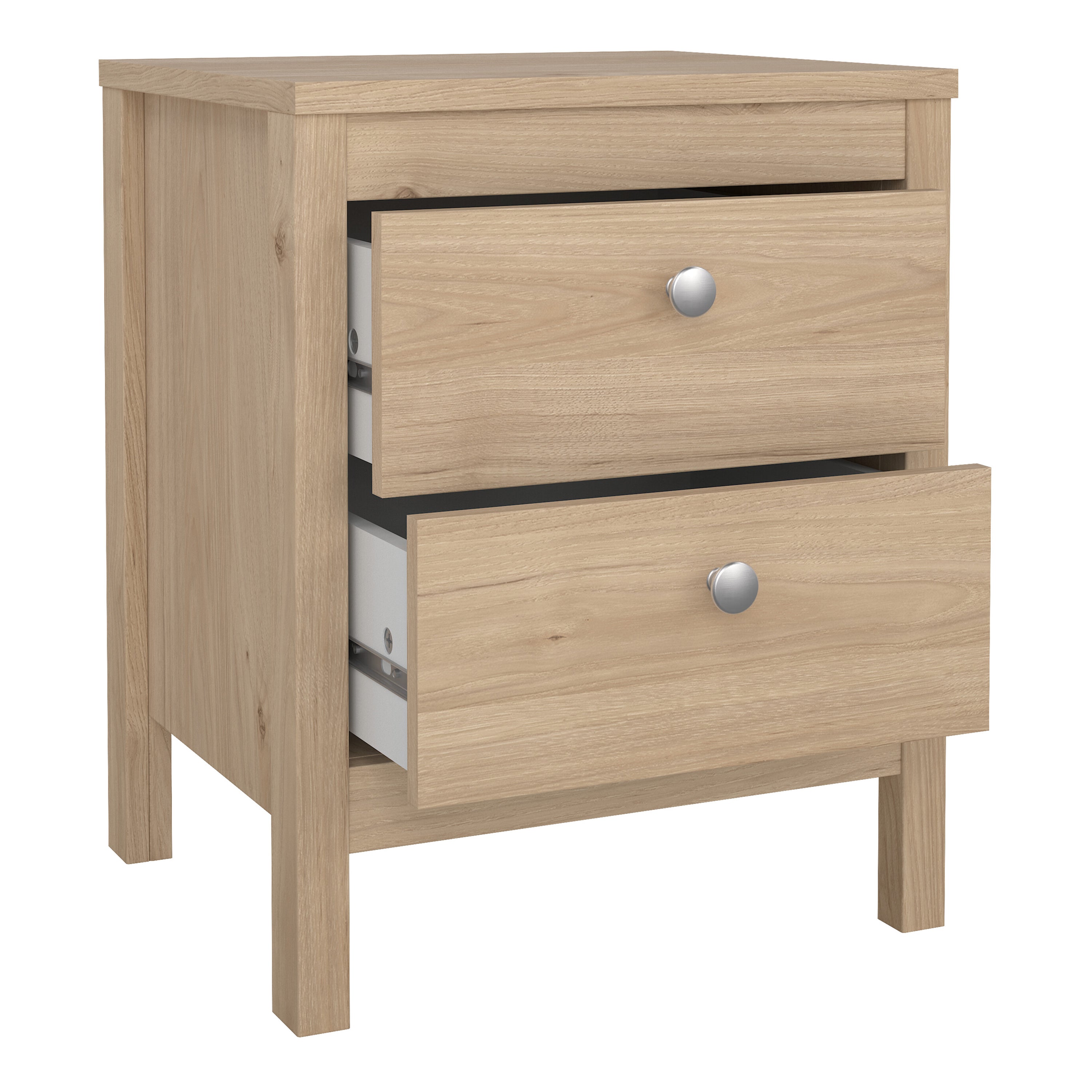 Madrid Bedside Table 2 Drawers in Jackson Hickory Oak – FTG, view 5