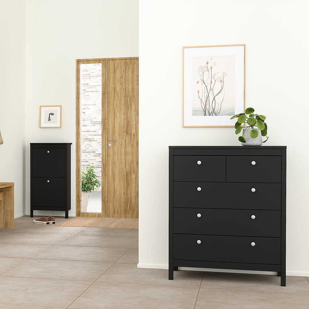 Madrid Chest 3+2 Drawers in Matt Black – FTG, view 8